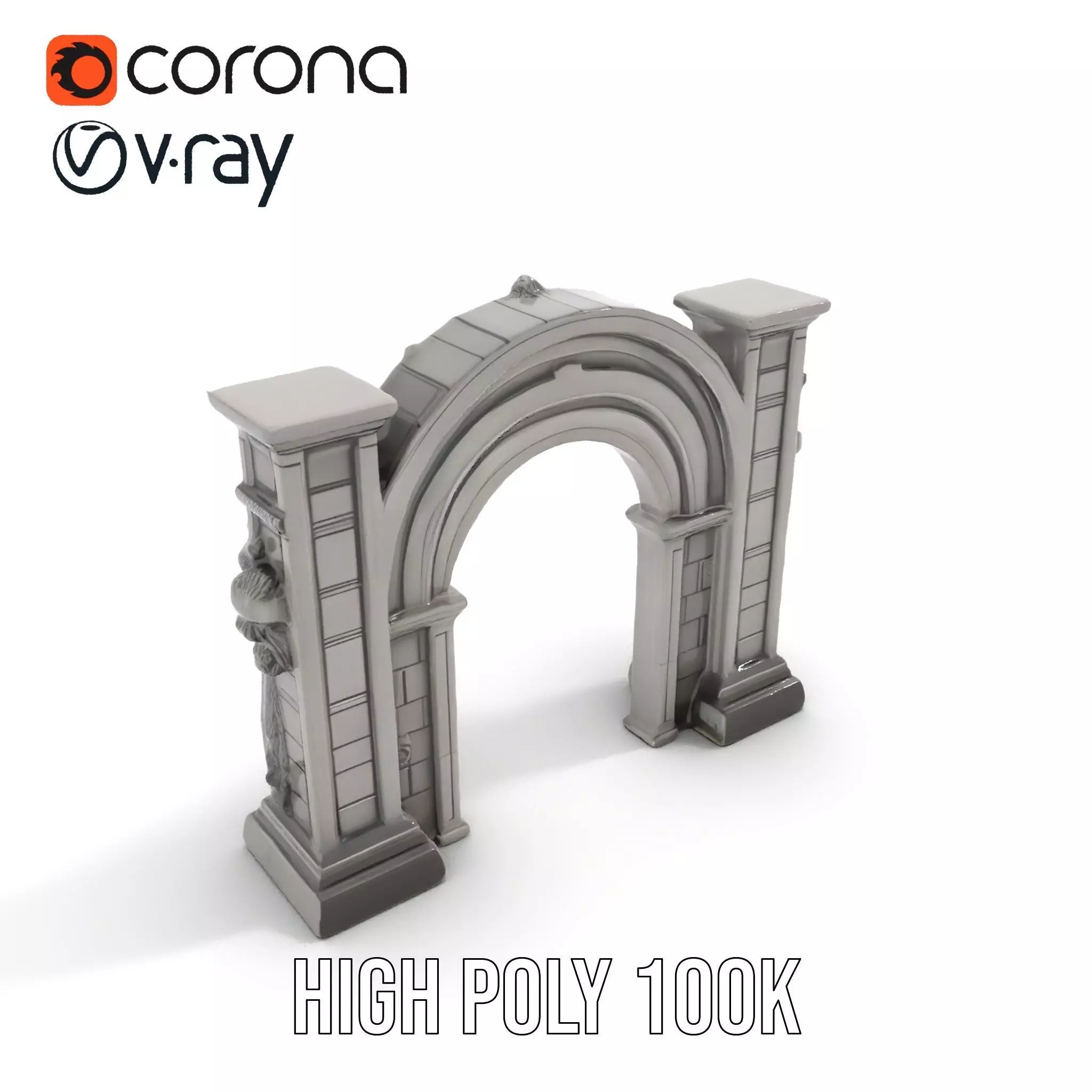 Gothic Archway Horror model pack Low-poly 3D model_17
