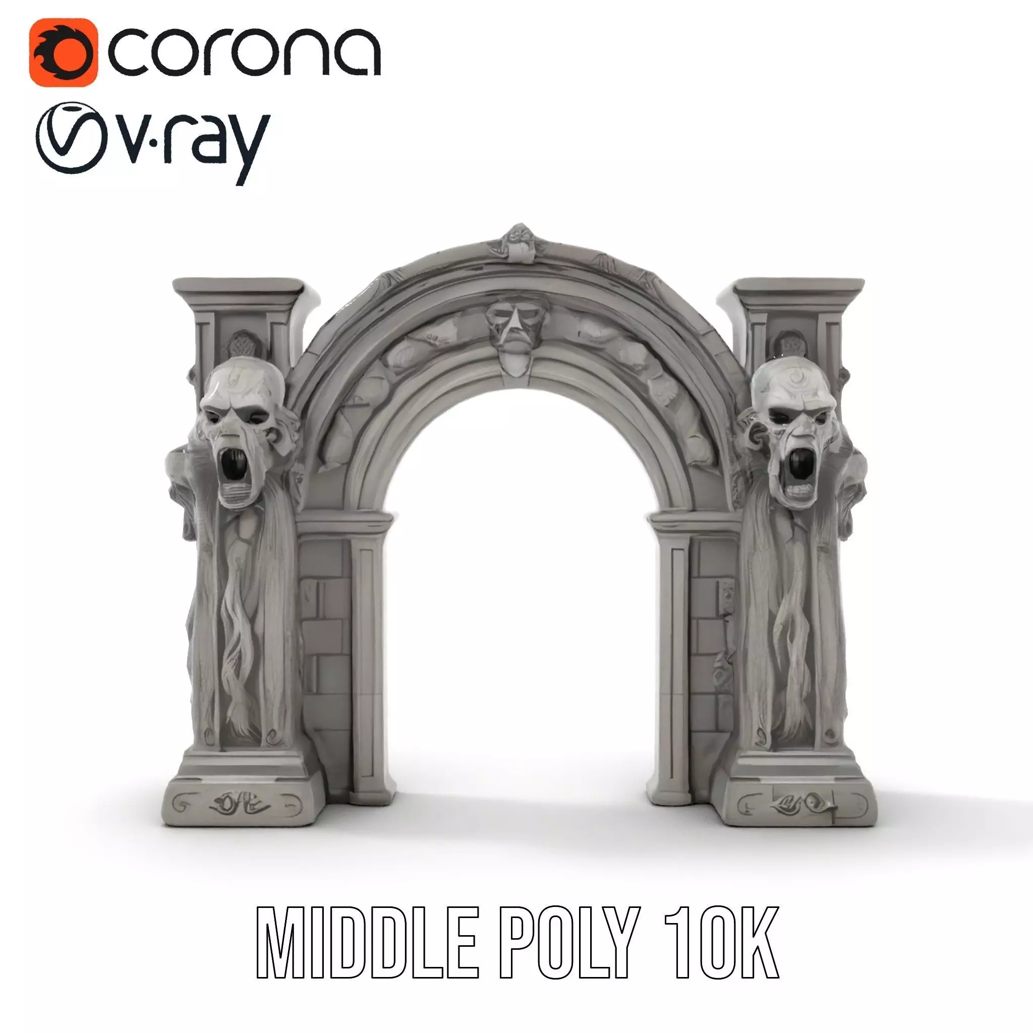 Gothic Archway Horror model pack Low-poly 3D model_11