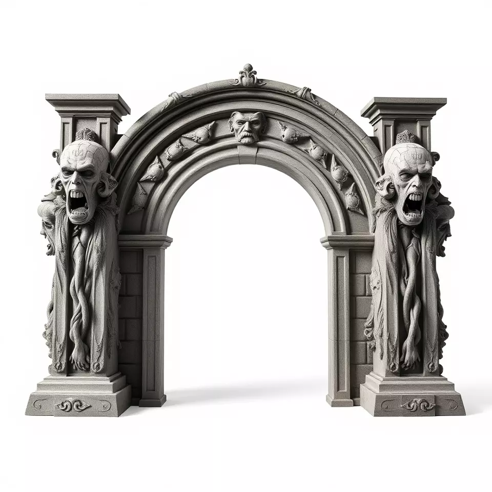 Gothic Archway Horror model pack Low-poly 3D model_2
