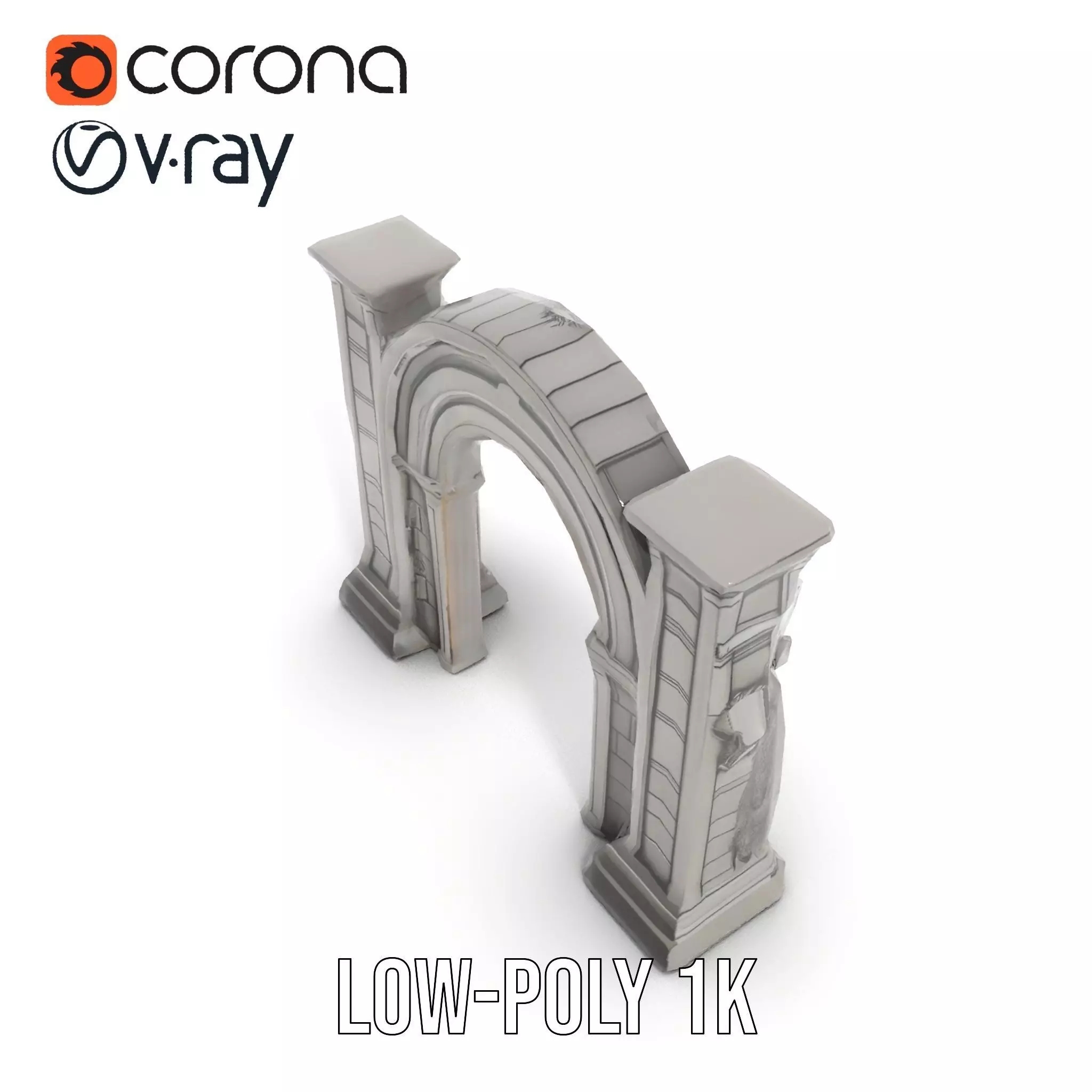 Gothic Archway Horror model pack Low-poly 3D model_9