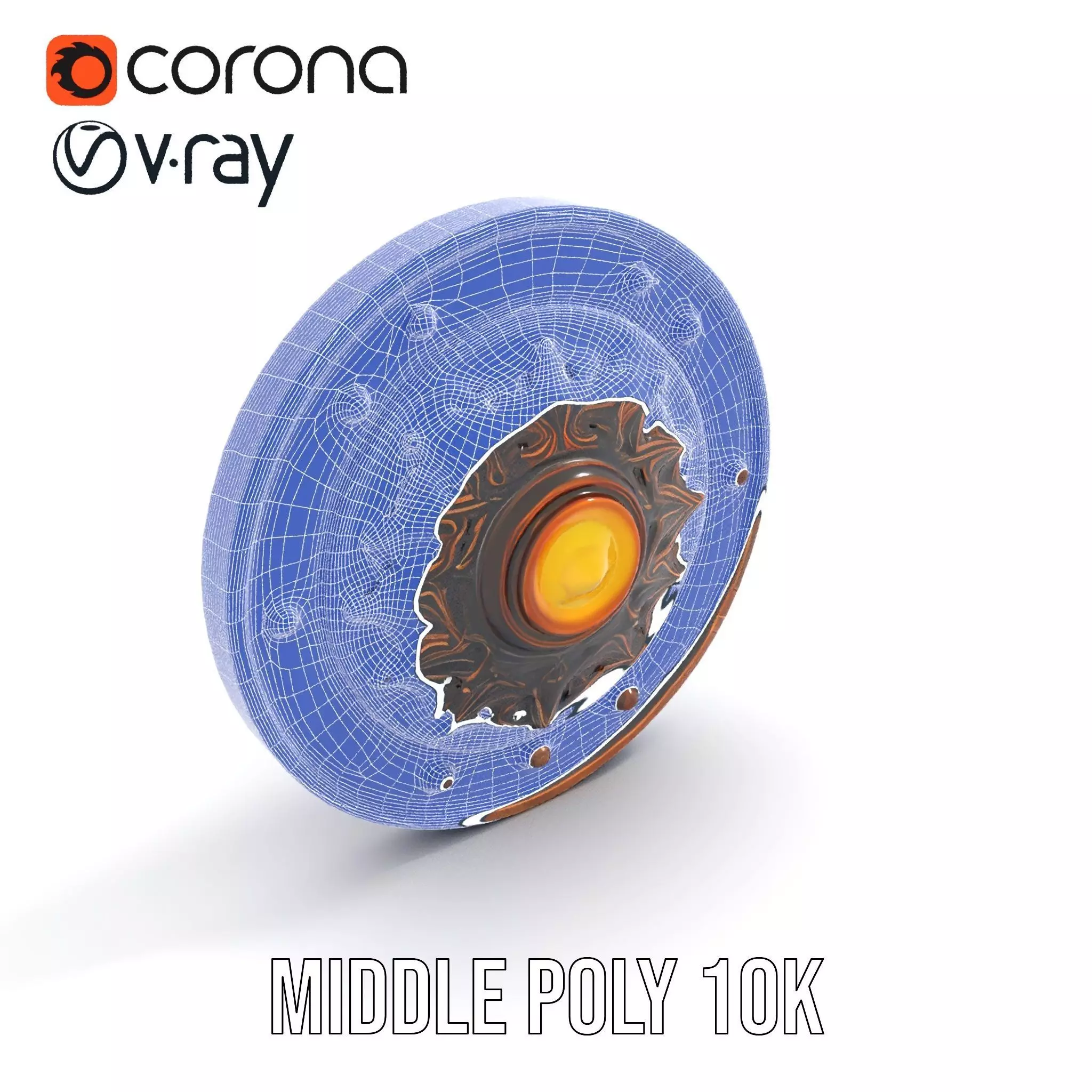 Ornate Bronze Shield model pack Low-poly 3D model_26