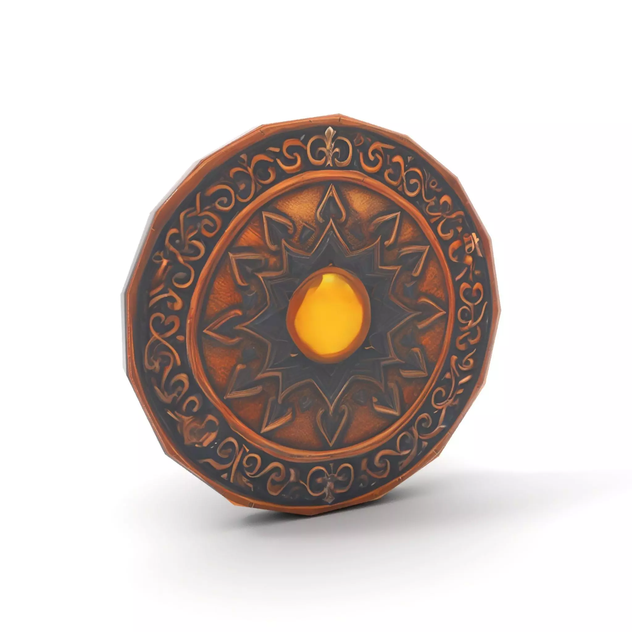 Ornate Bronze Shield model pack Low-poly 3D model_11