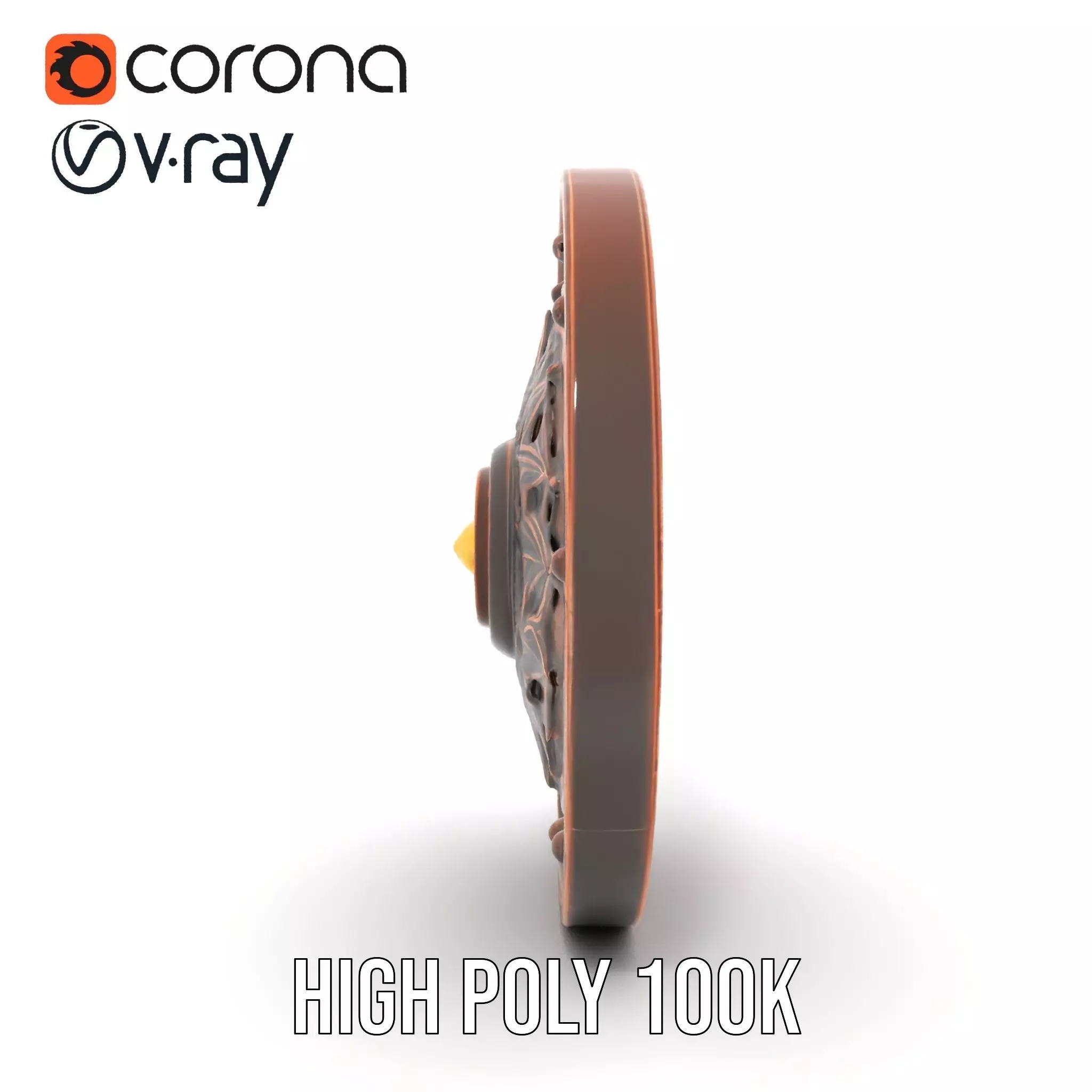 Ornate Bronze Shield model pack Low-poly 3D model_31