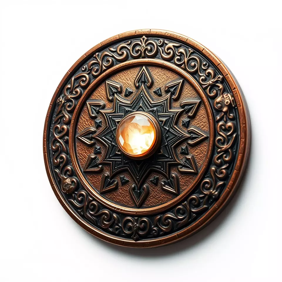 Ornate Bronze Shield model pack Low-poly 3D model_2