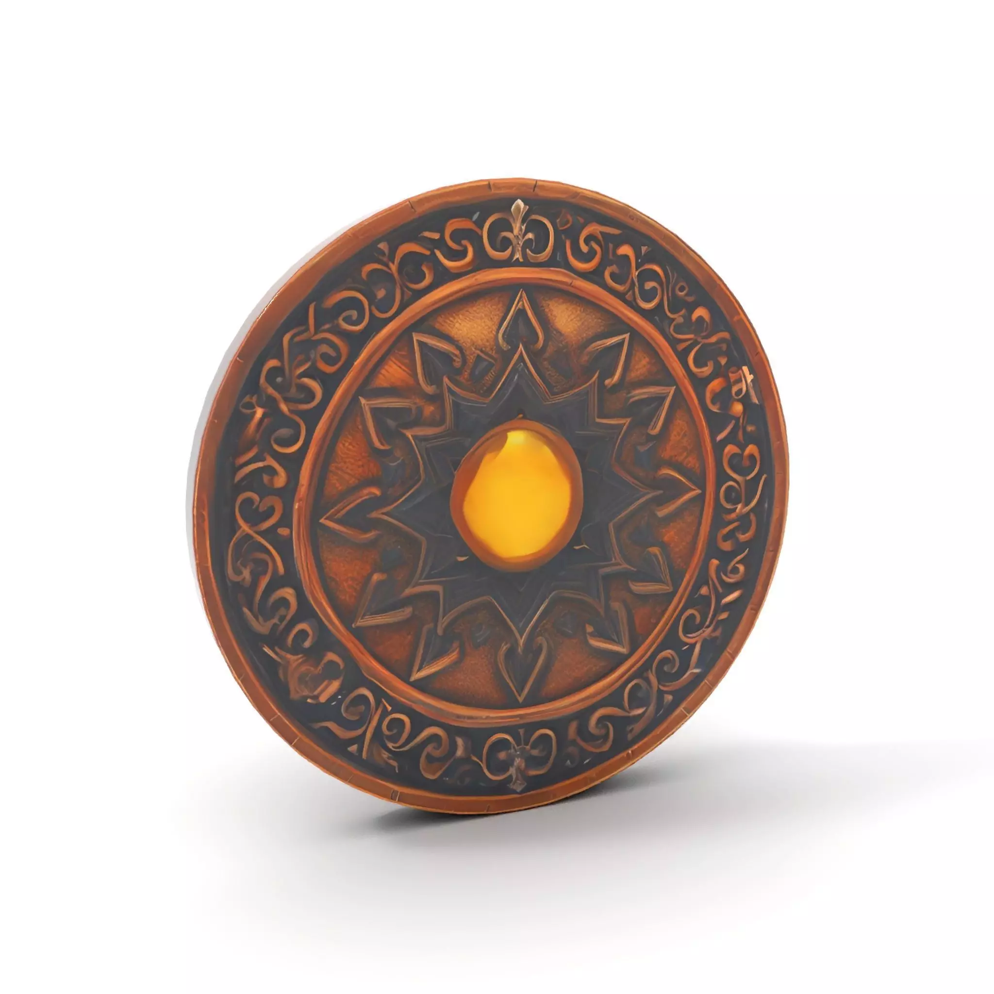 Ornate Bronze Shield model pack Low-poly 3D model_6