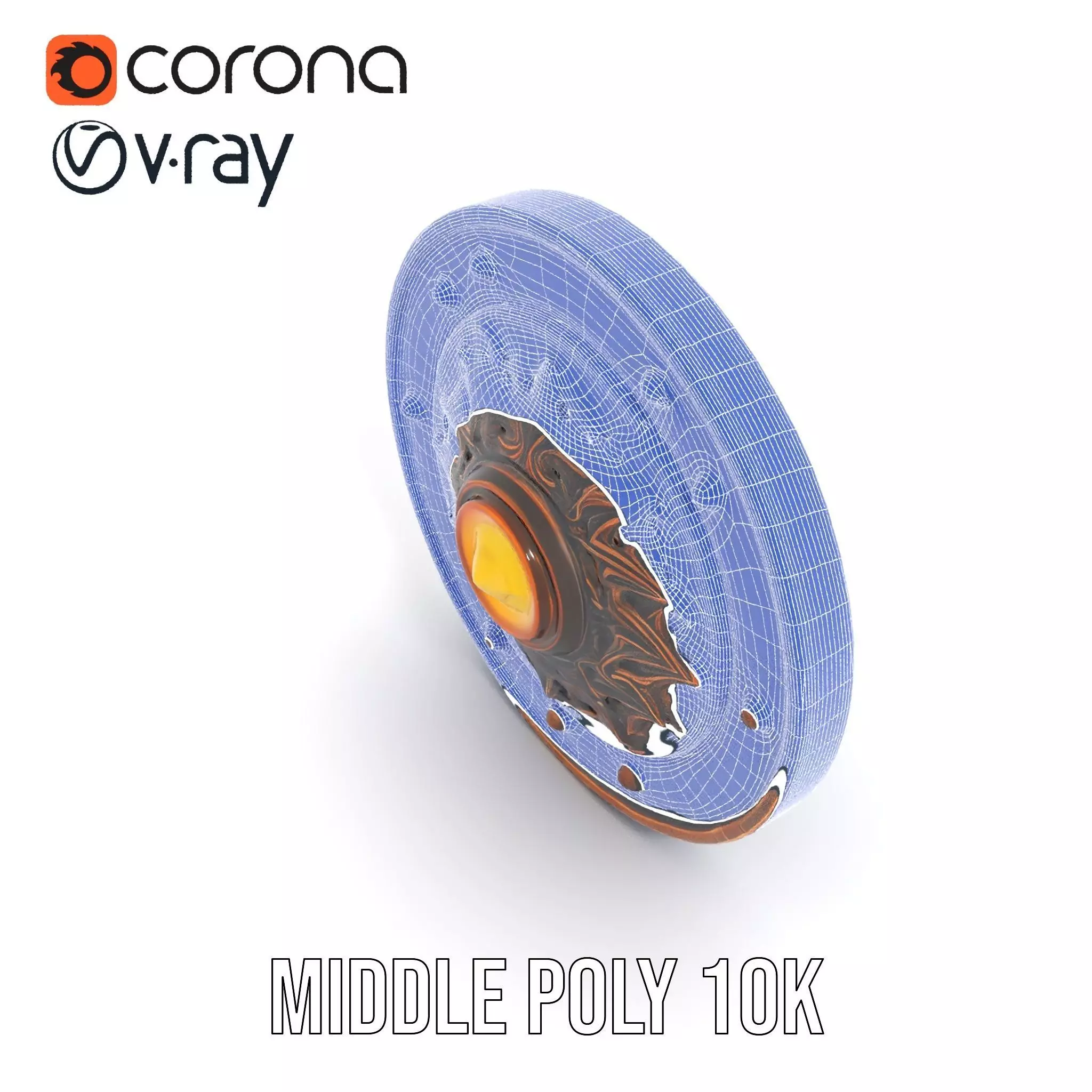 Ornate Bronze Shield model pack Low-poly 3D model_21