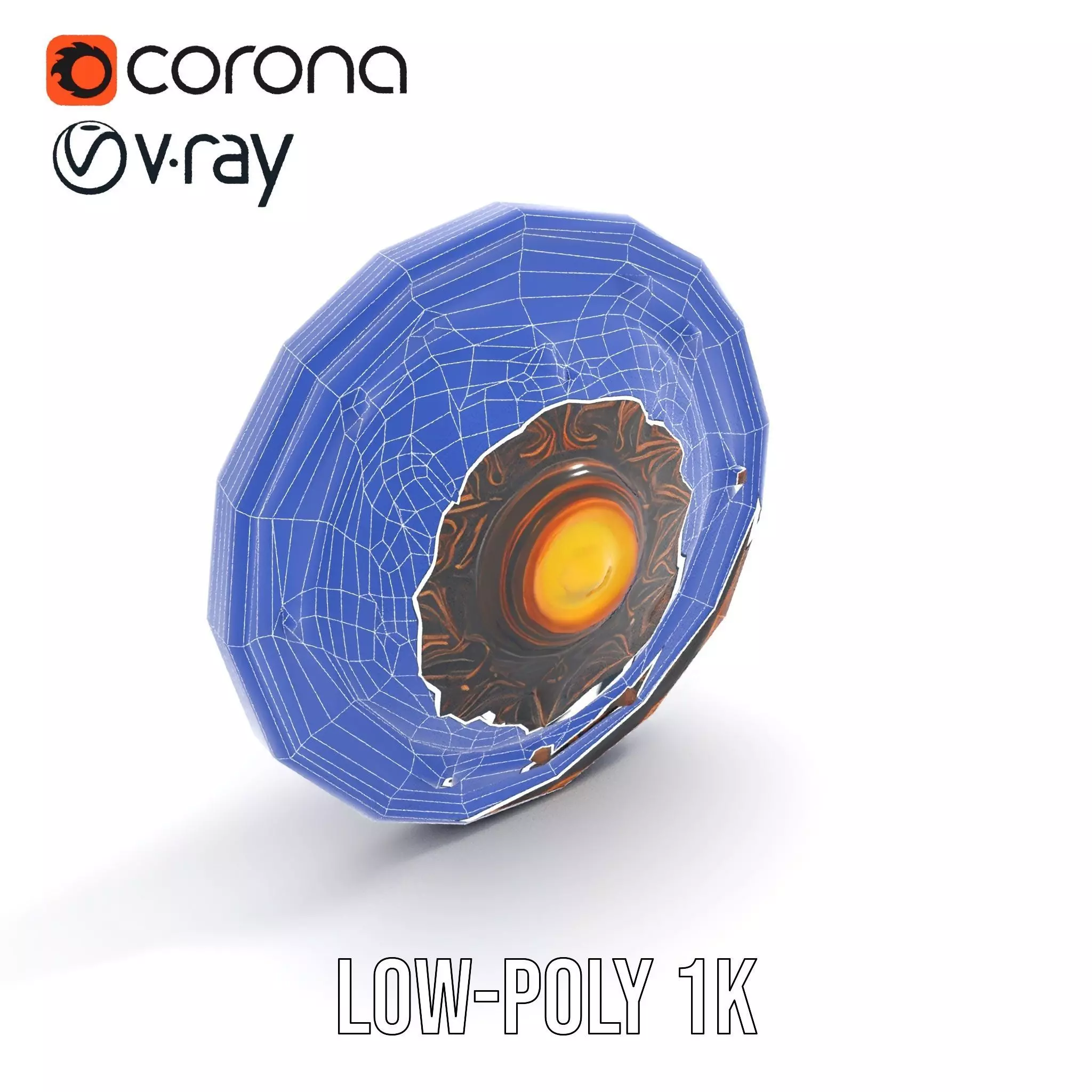 Ornate Bronze Shield model pack Low-poly 3D model_22