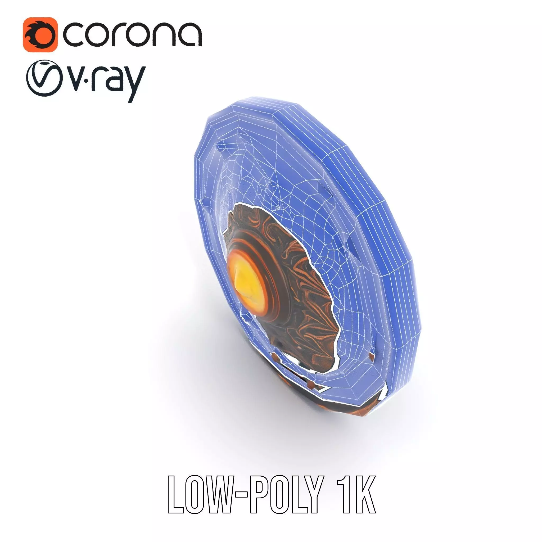 Ornate Bronze Shield model pack Low-poly 3D model_25