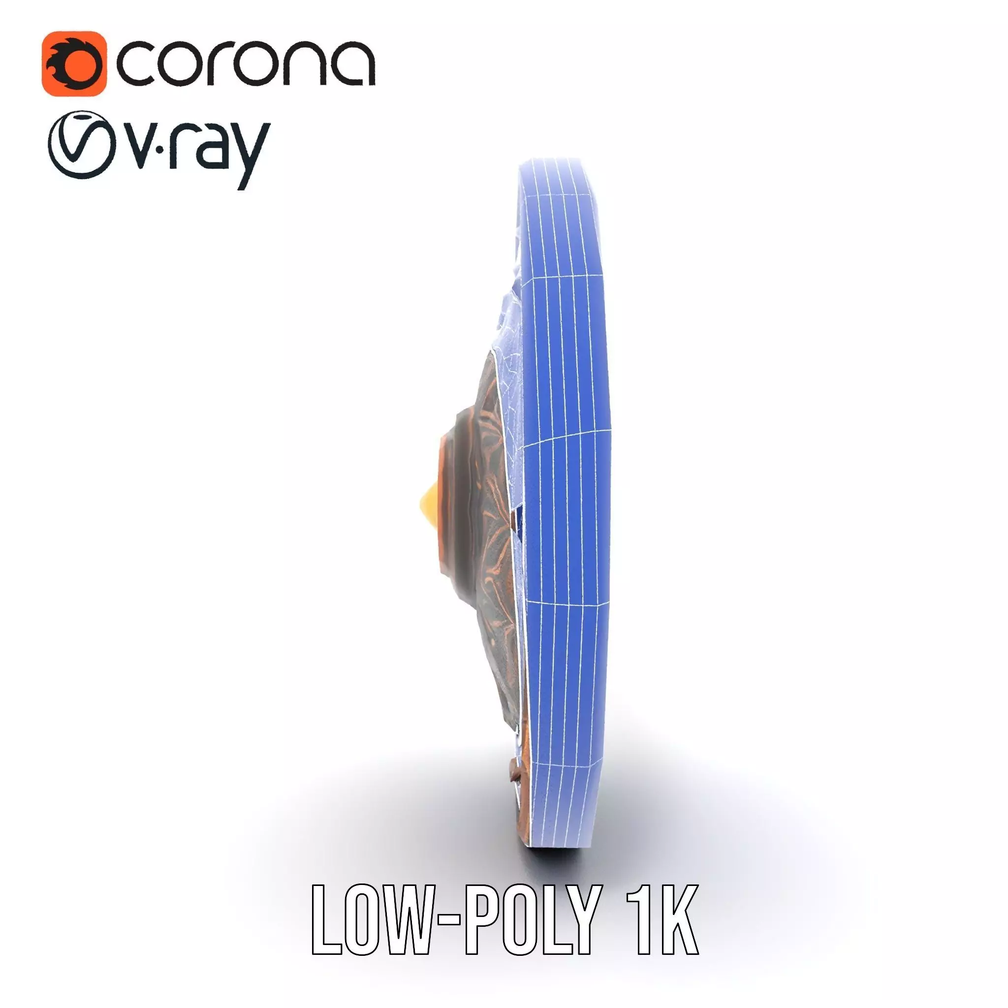 Ornate Bronze Shield model pack Low-poly 3D model_30