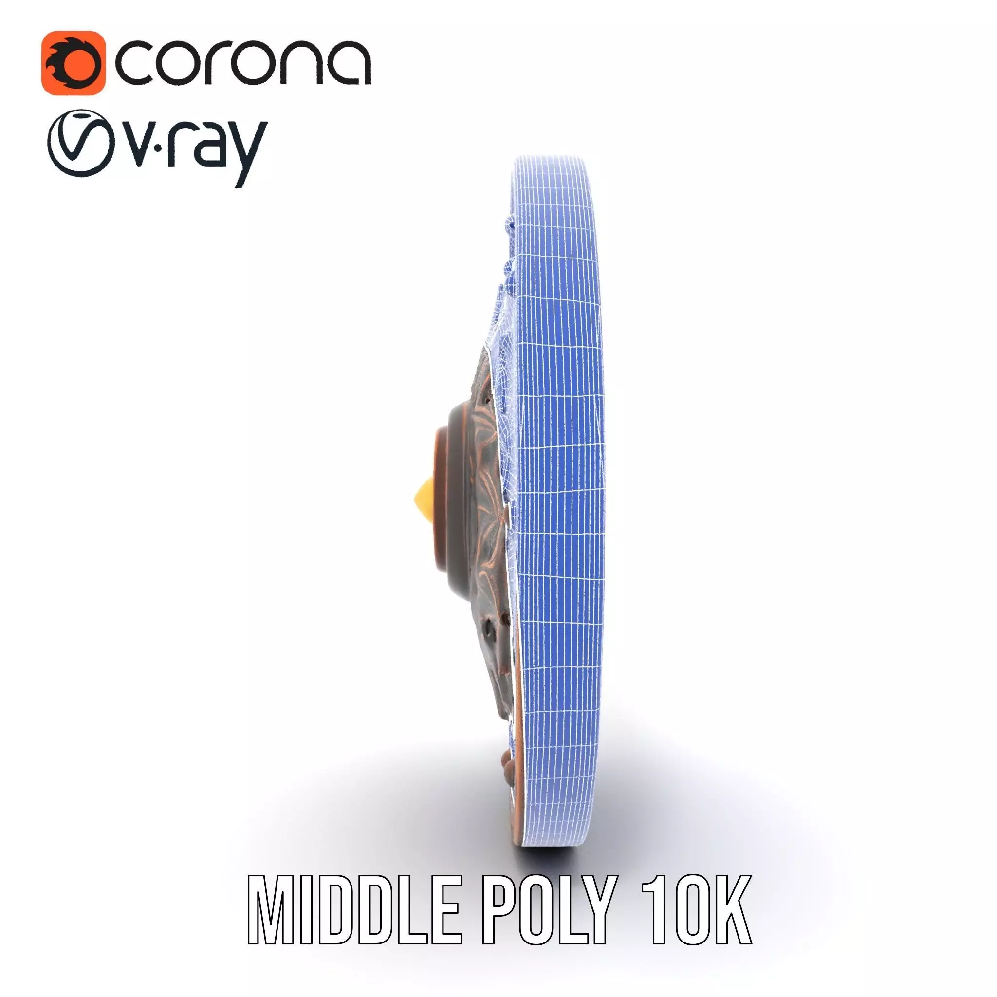 Ornate Bronze Shield model pack Low-poly 3D model_29