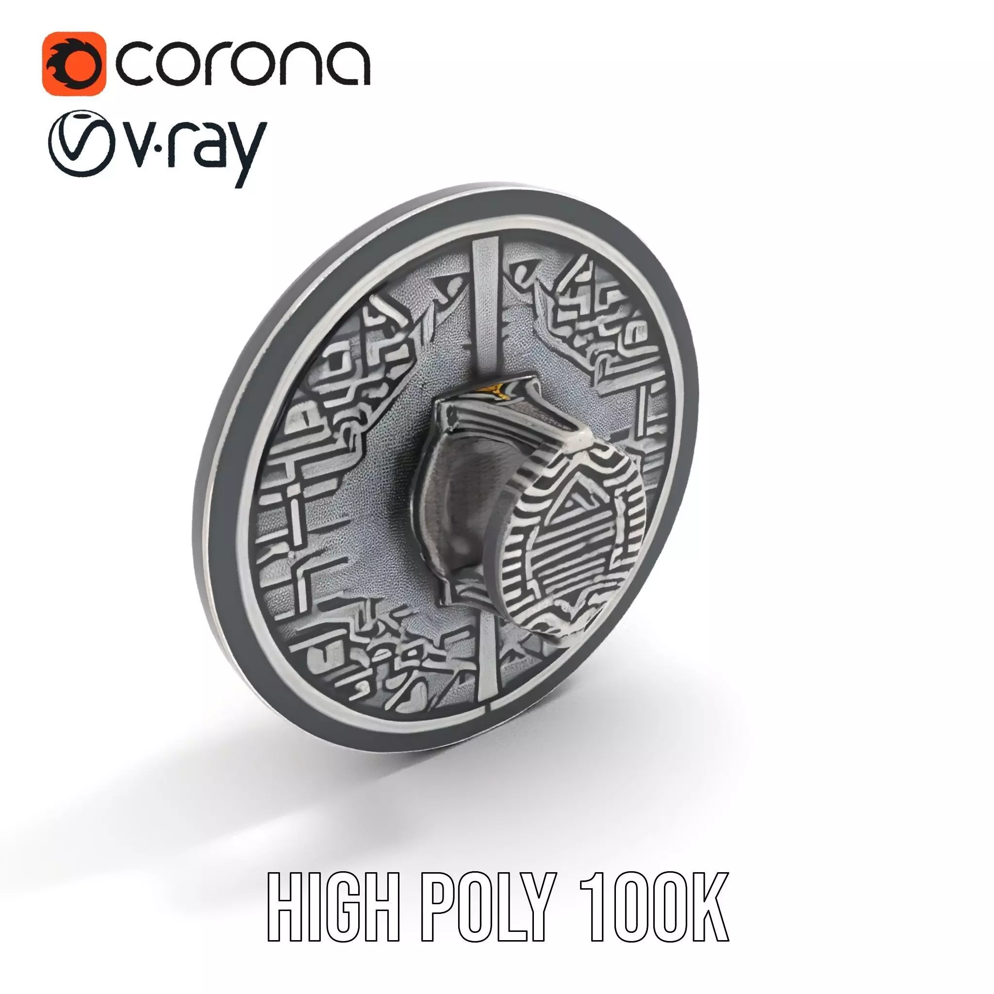 Intricate Medieval Shield model pack Low-poly 3D model_20