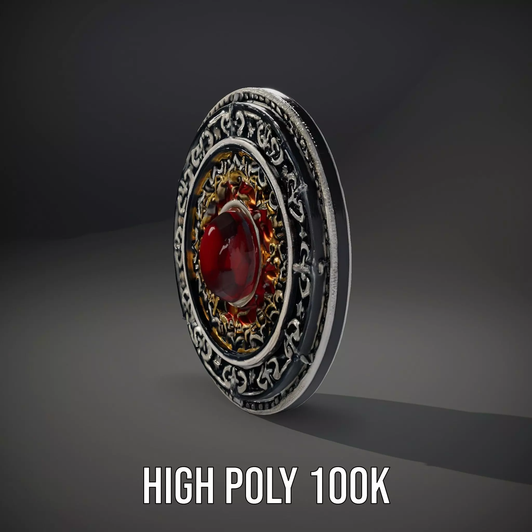 Intricate Medieval Shield model pack Low-poly 3D model_14