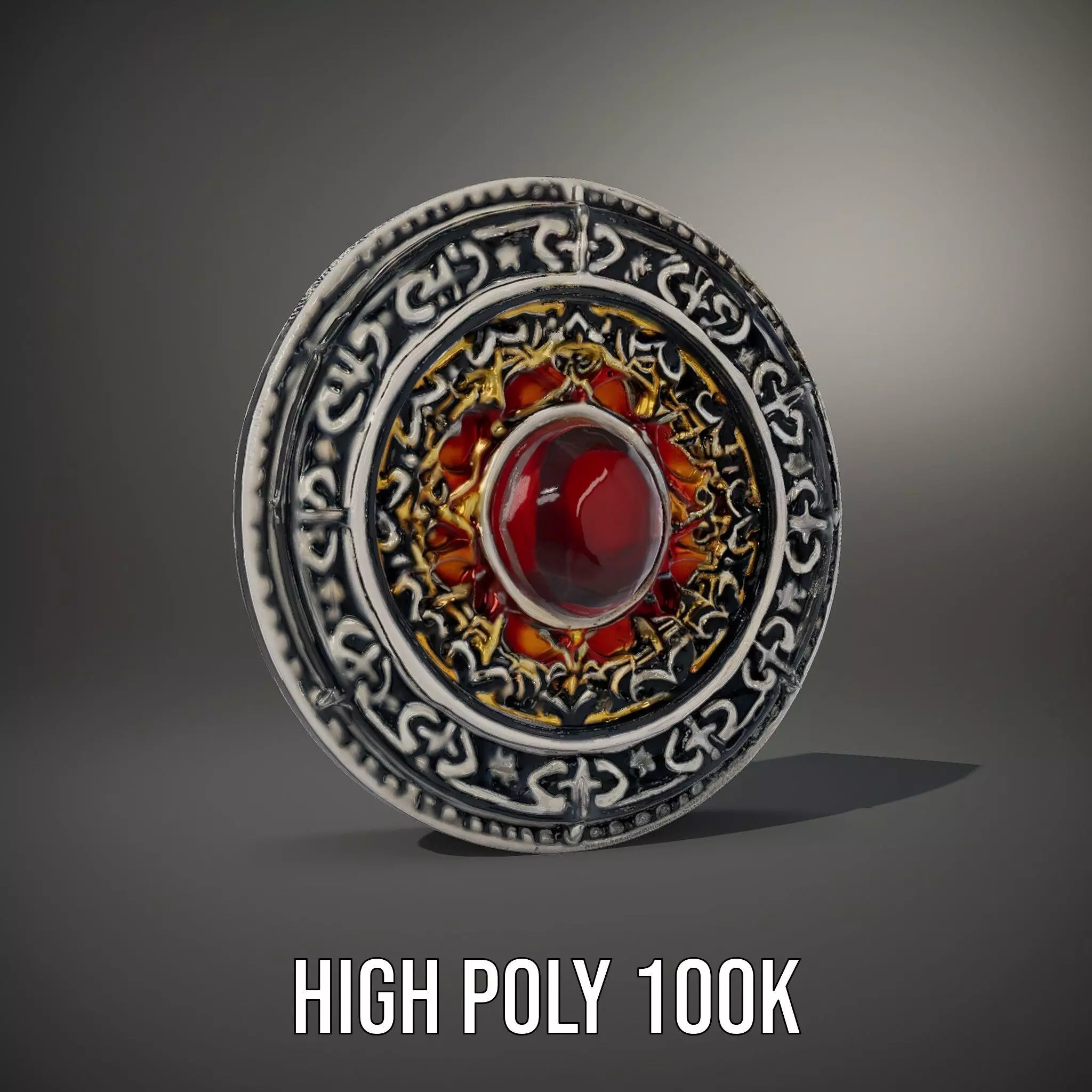 Intricate Medieval Shield model pack Low-poly 3D model_11