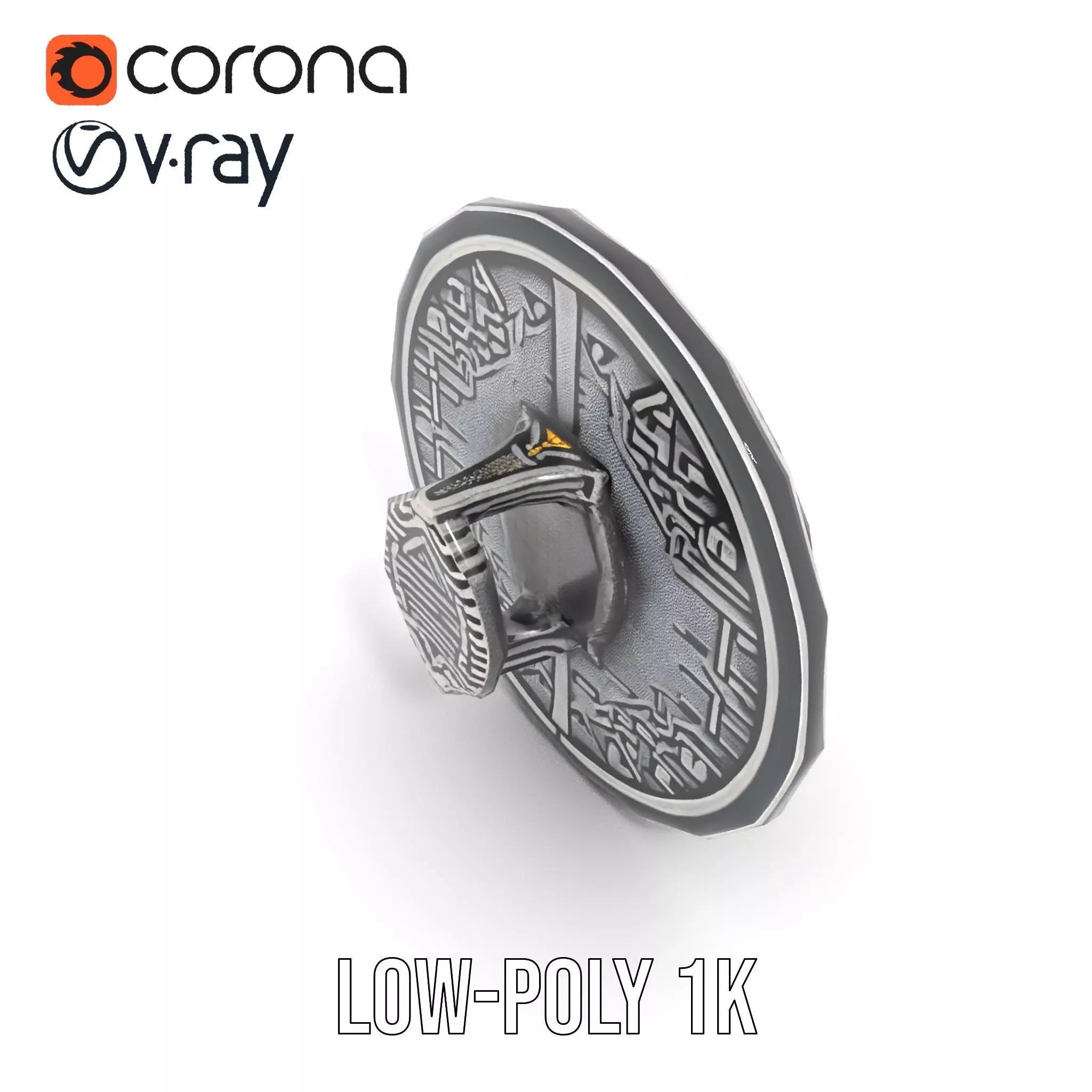 Intricate Medieval Shield model pack Low-poly 3D model_24