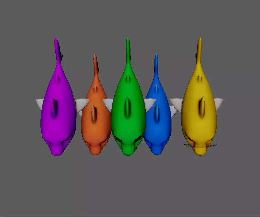 Shark cartoon 3D model_2