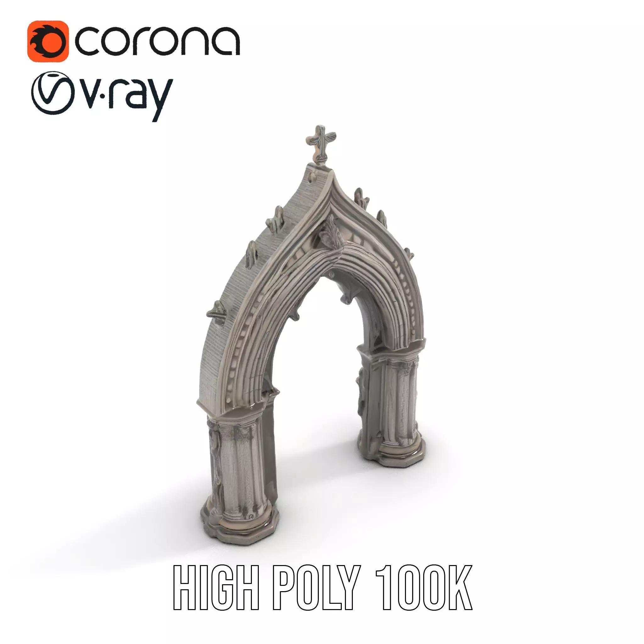 Gothic Stone Archway model pack Low-poly 3D model_20