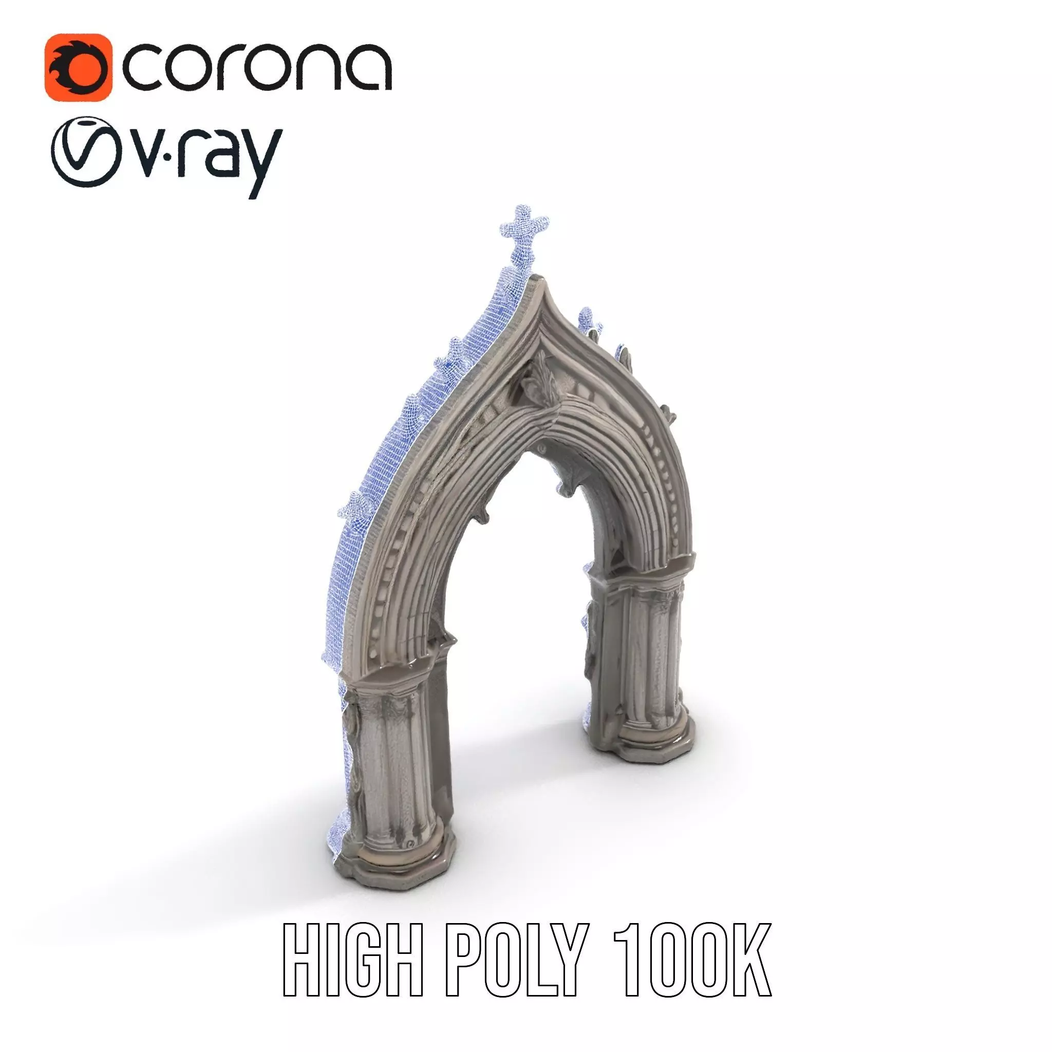Gothic Stone Archway model pack Low-poly 3D model_33