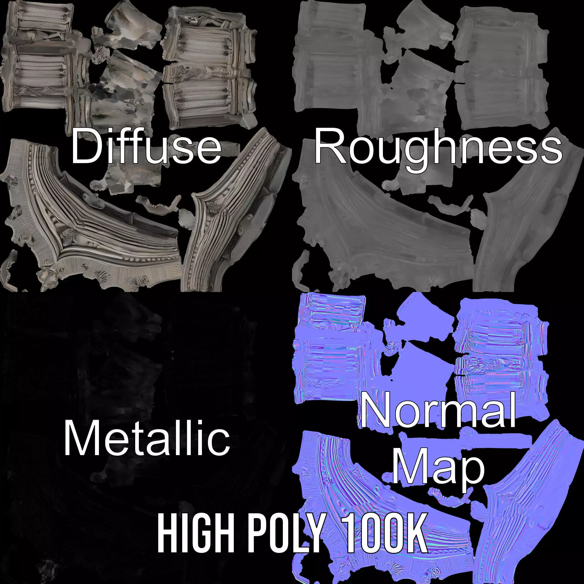 Gothic Stone Archway model pack Low-poly 3D model_3