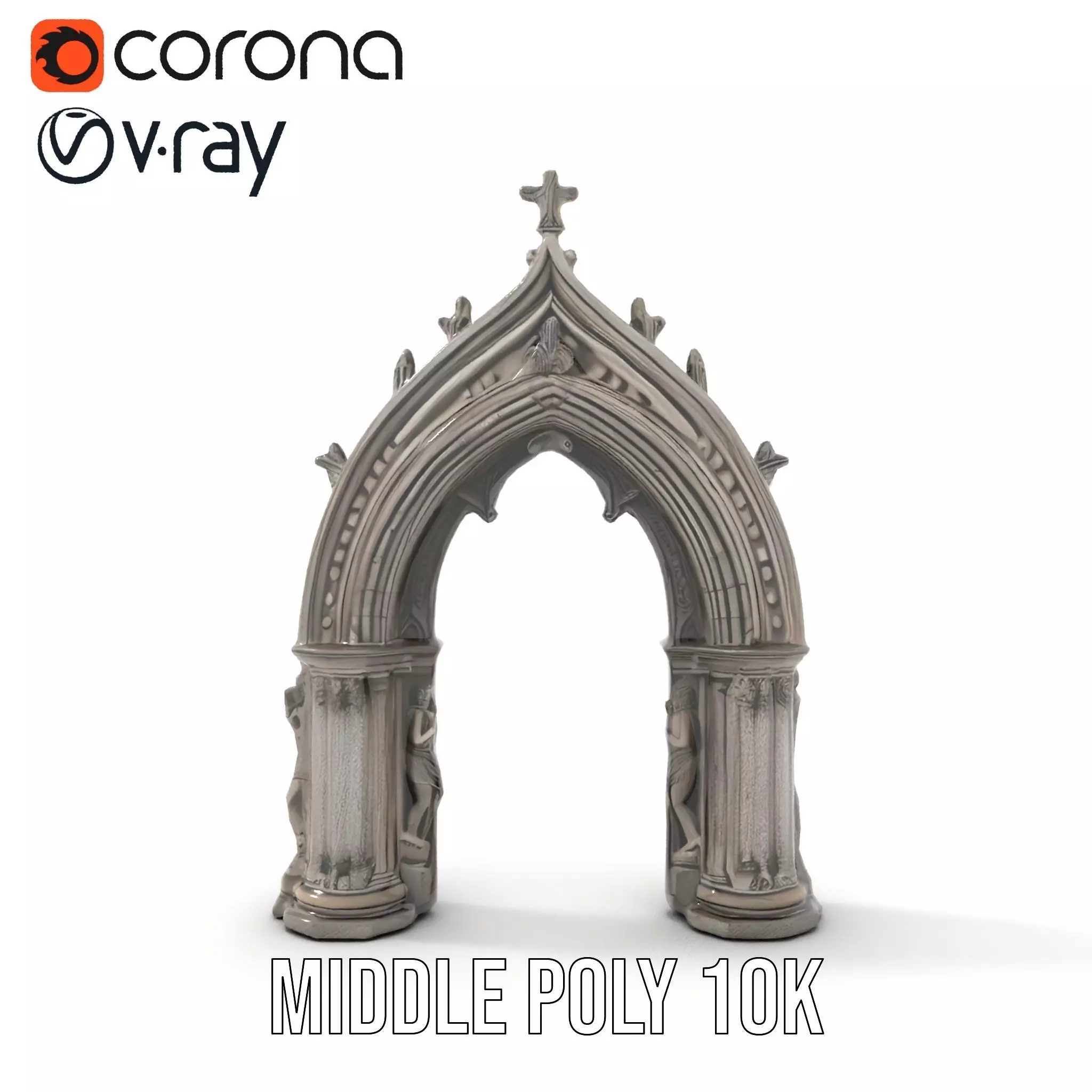 Gothic Stone Archway model pack Low-poly 3D model_11