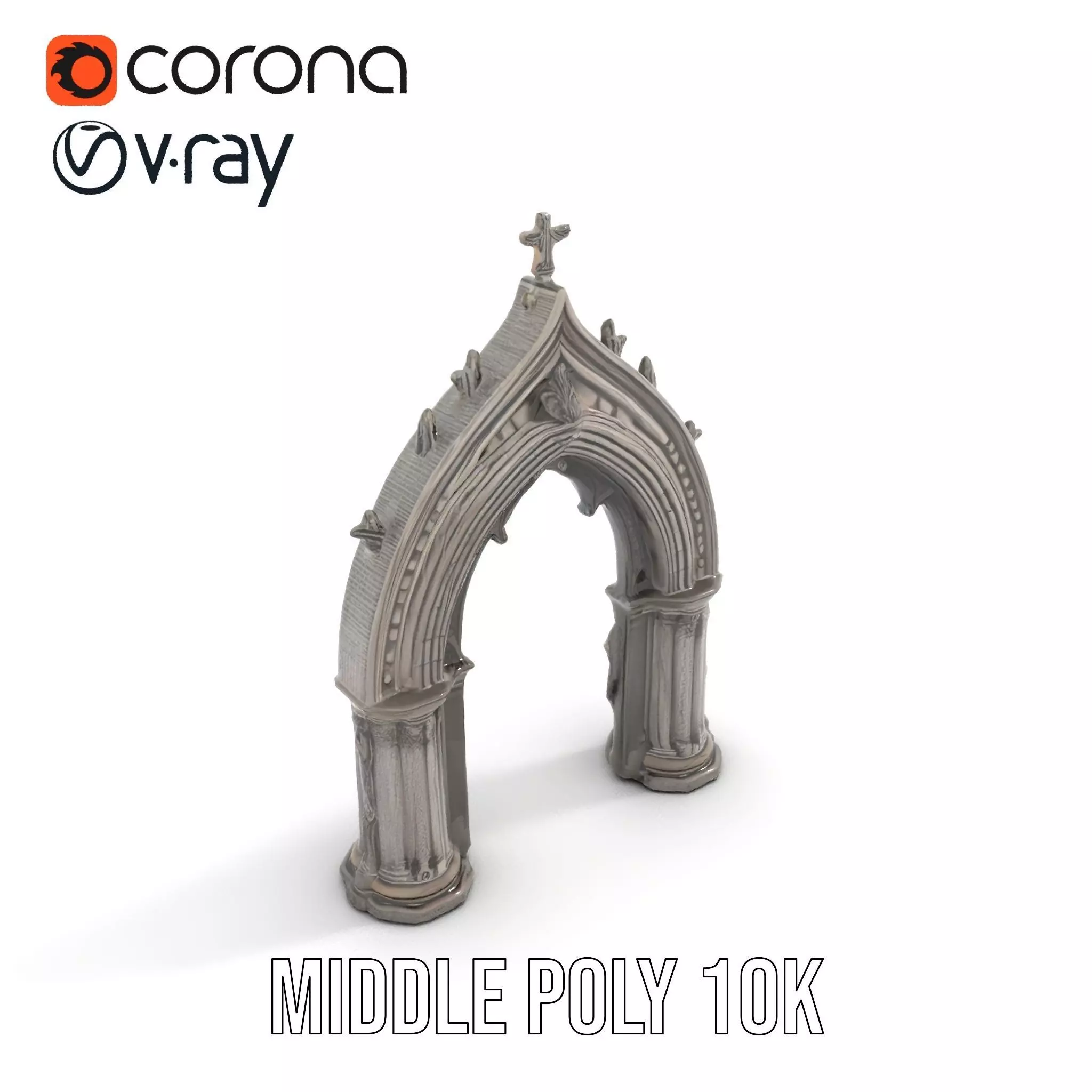 Gothic Stone Archway model pack Low-poly 3D model_5