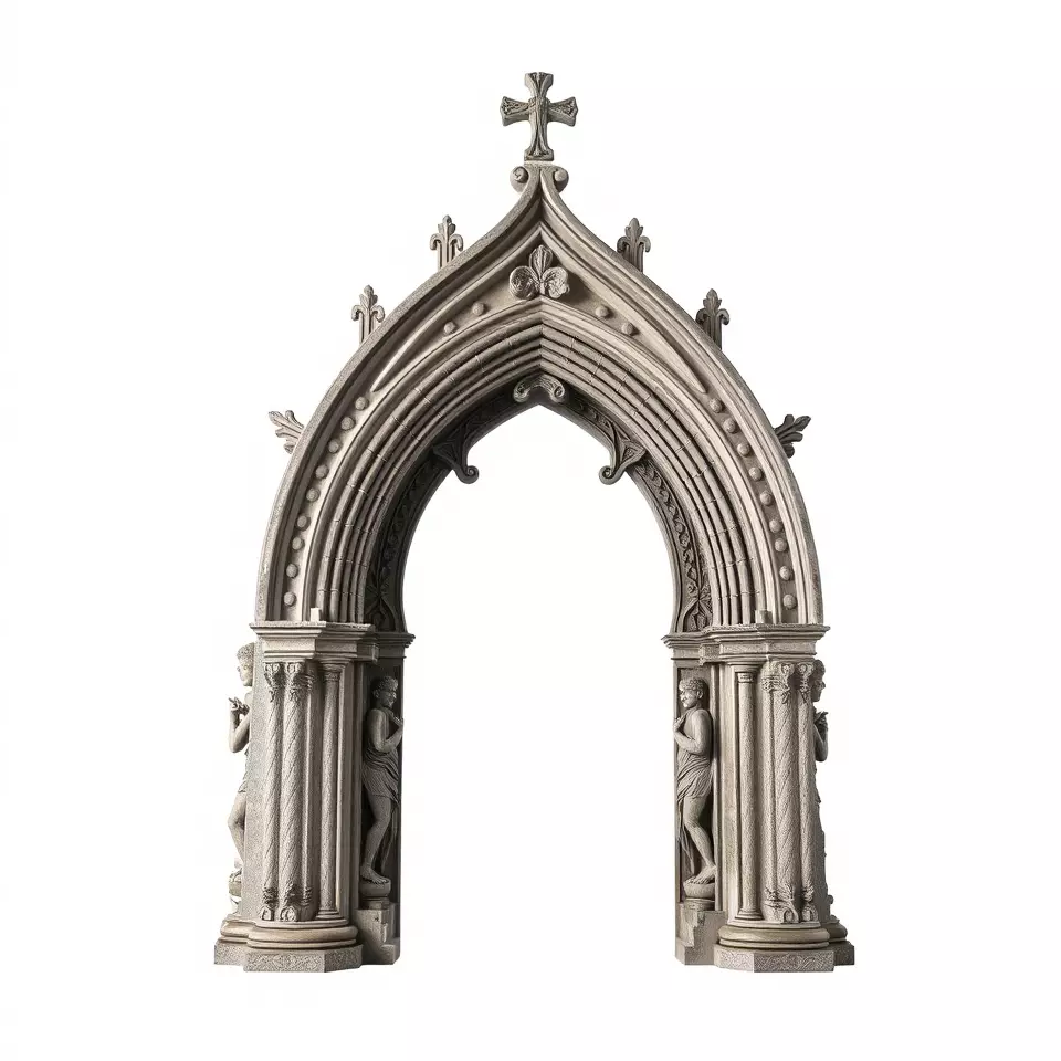 Gothic Stone Archway model pack Low-poly 3D model_2
