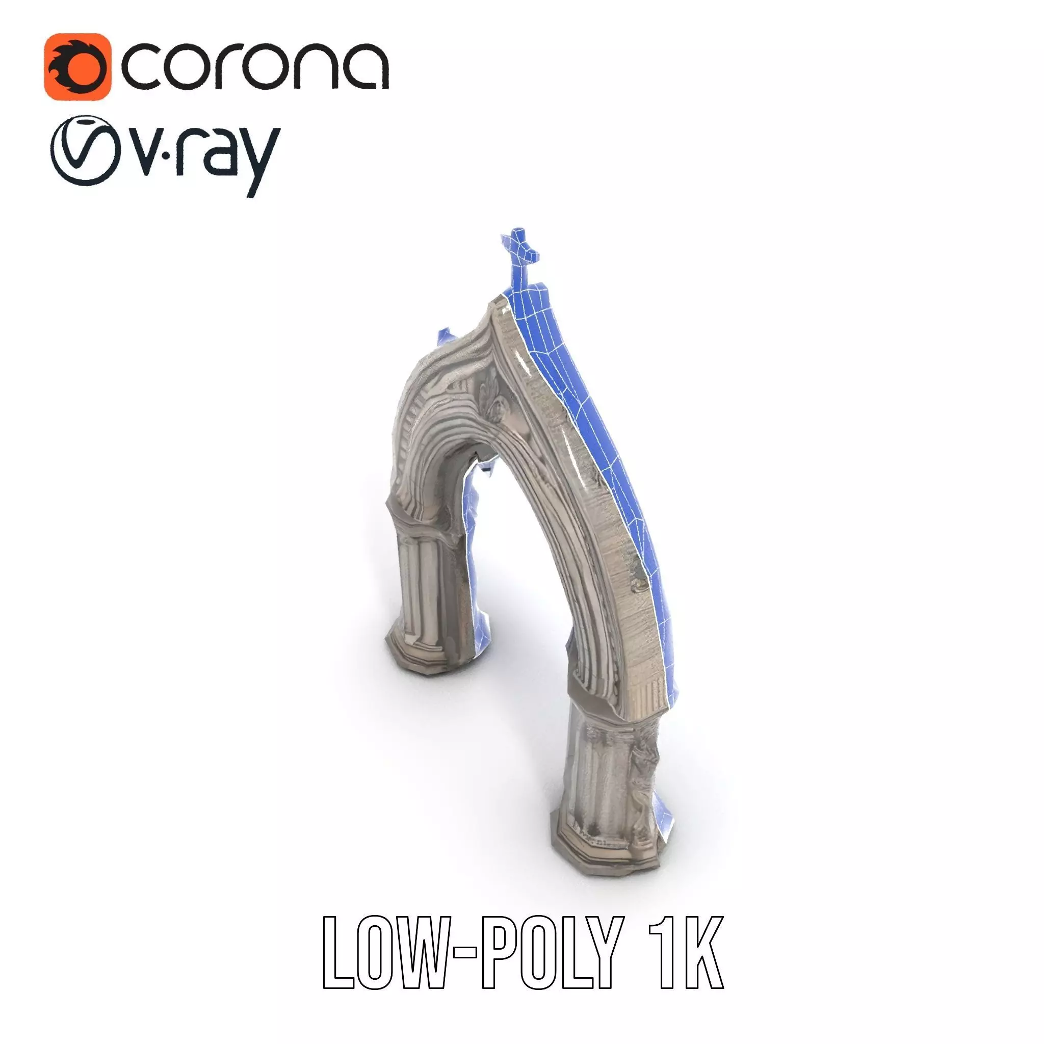Gothic Stone Archway model pack Low-poly 3D model_30