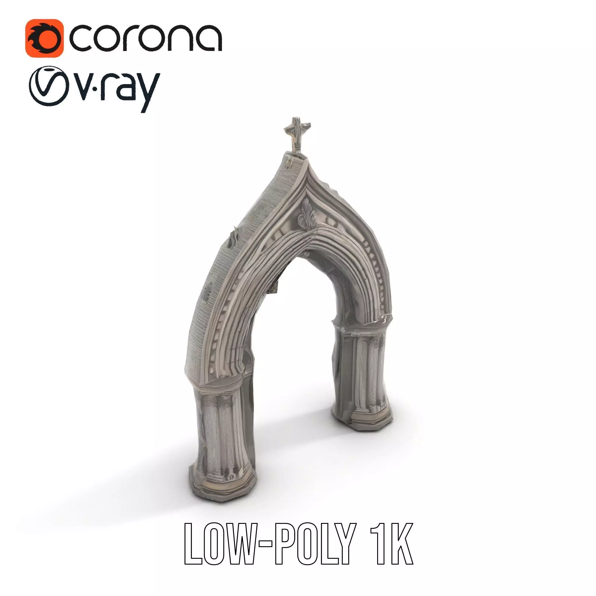 Gothic Stone Archway model pack Low-poly 3D model_7