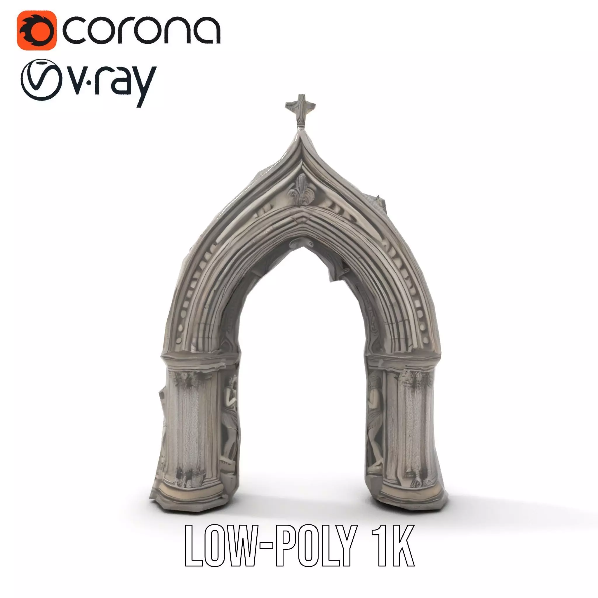 Gothic Stone Archway model pack Low-poly 3D model_22