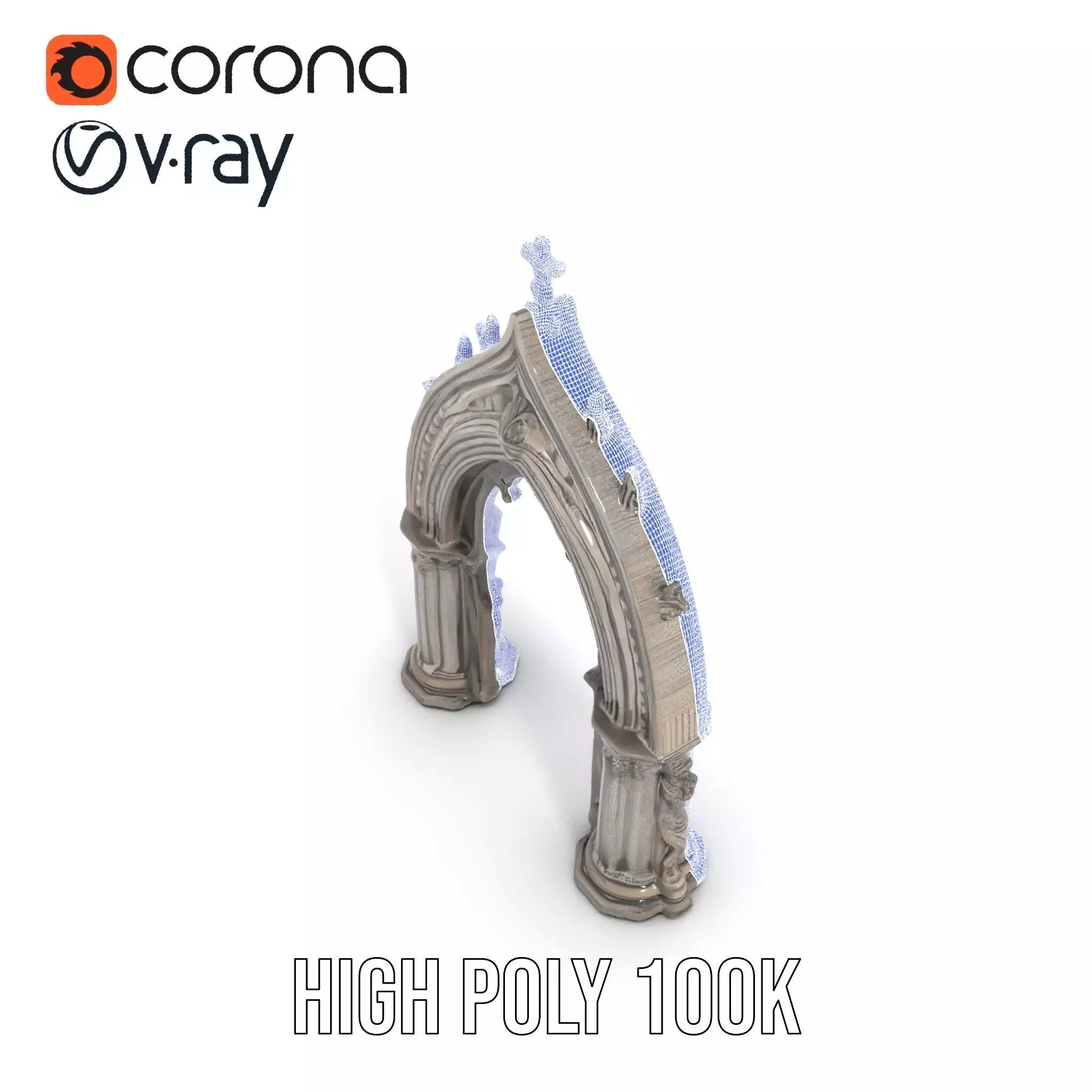 Gothic Stone Archway model pack Low-poly 3D model_32