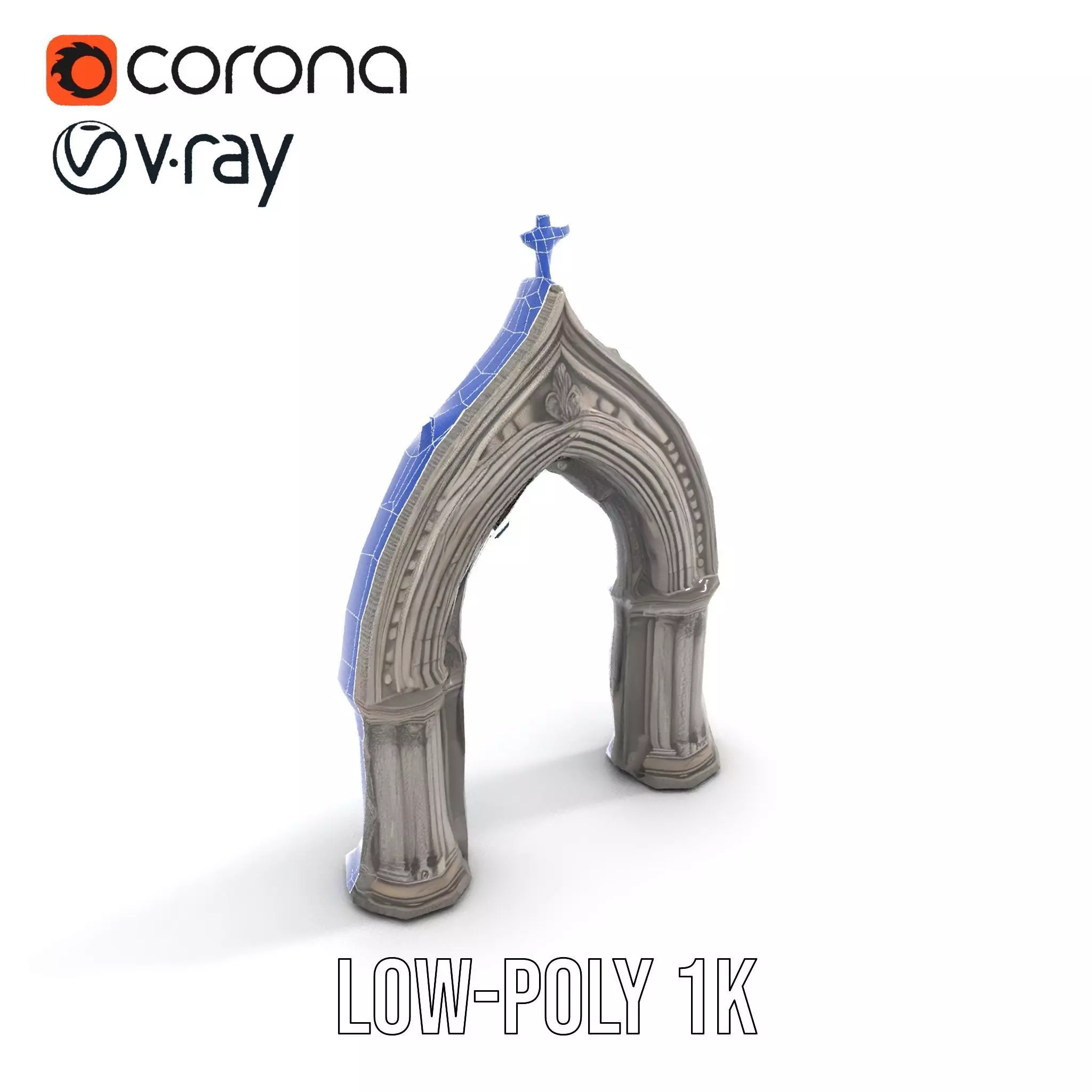 Gothic Stone Archway model pack Low-poly 3D model_25