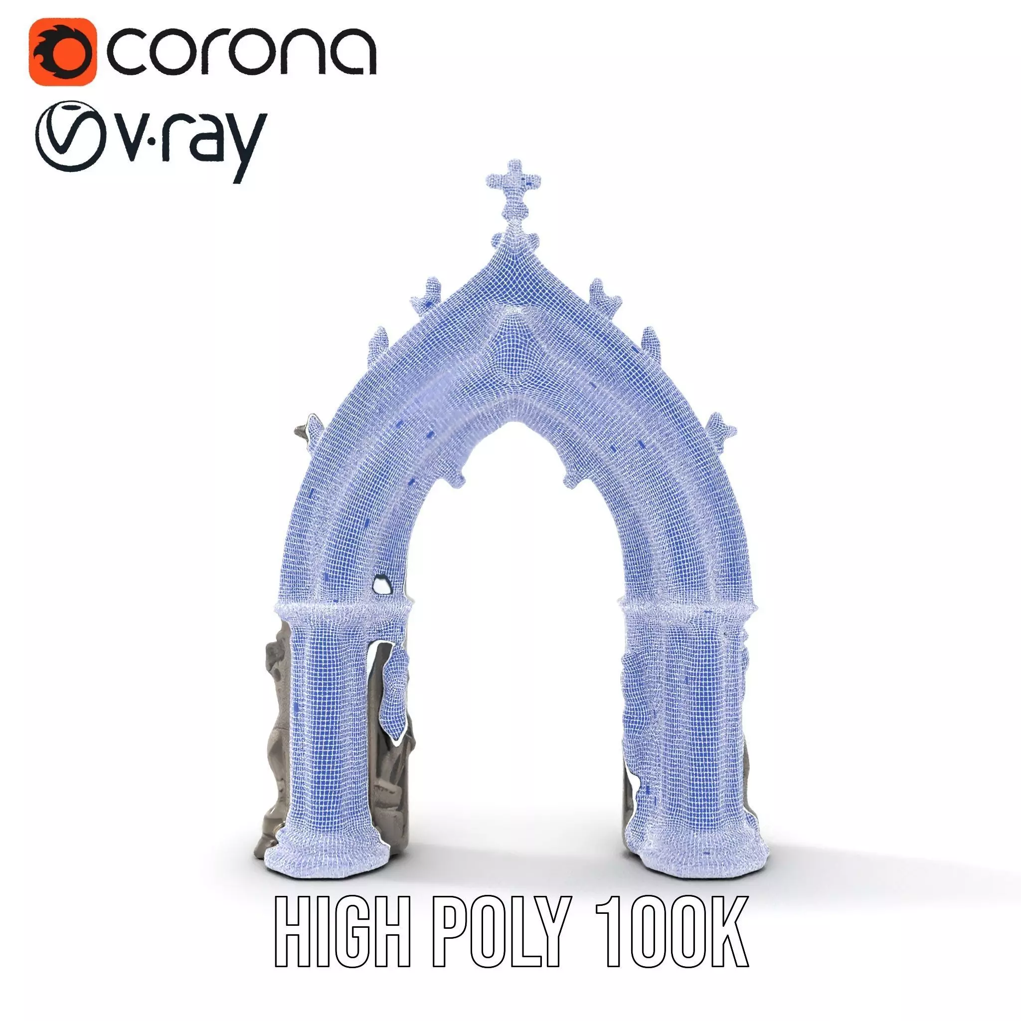 Gothic Stone Archway model pack Low-poly 3D model_31