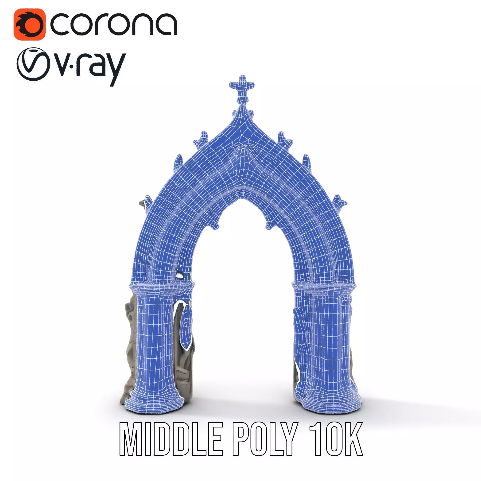 Gothic Stone Archway model pack Low-poly 3D model_27