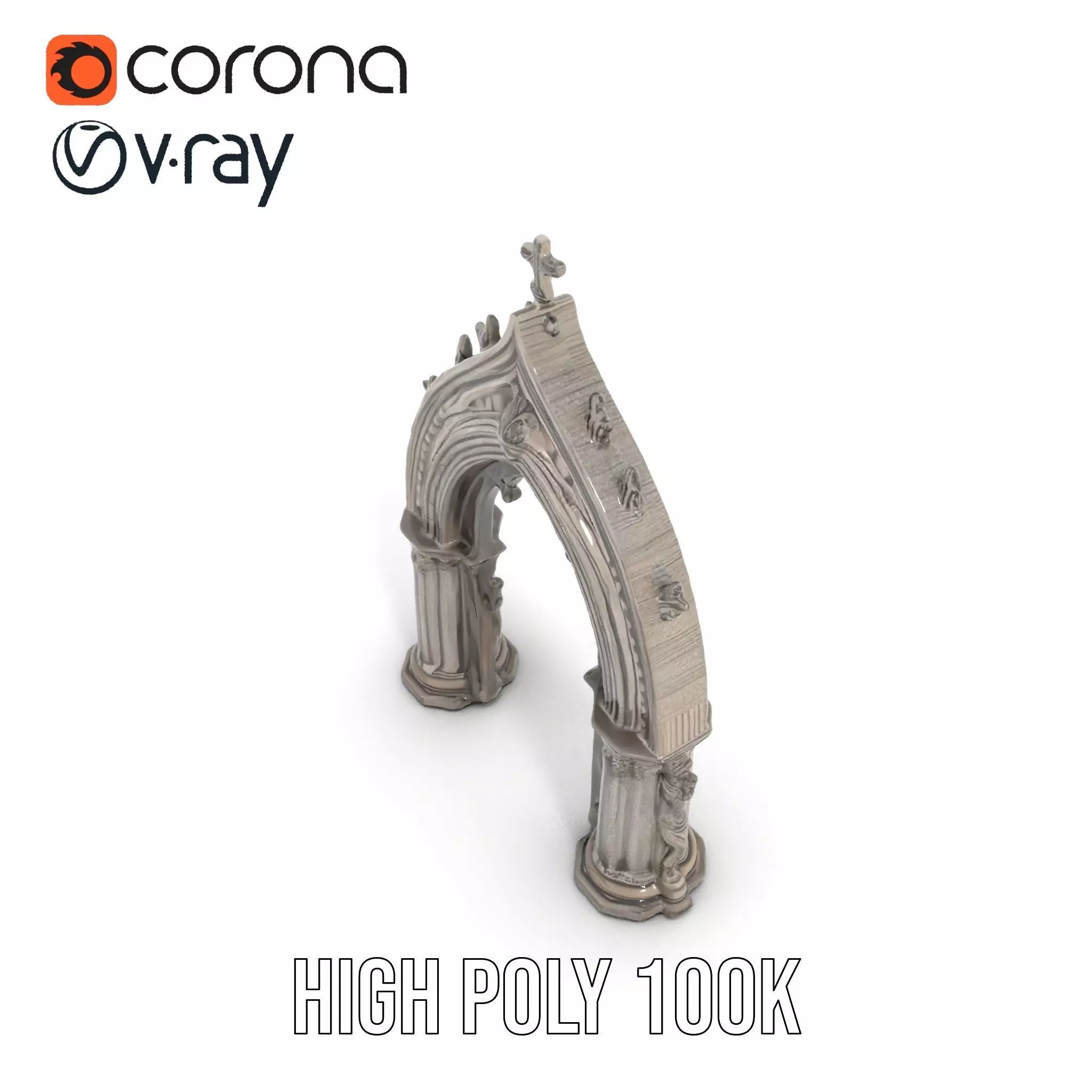 Gothic Stone Archway model pack Low-poly 3D model_23