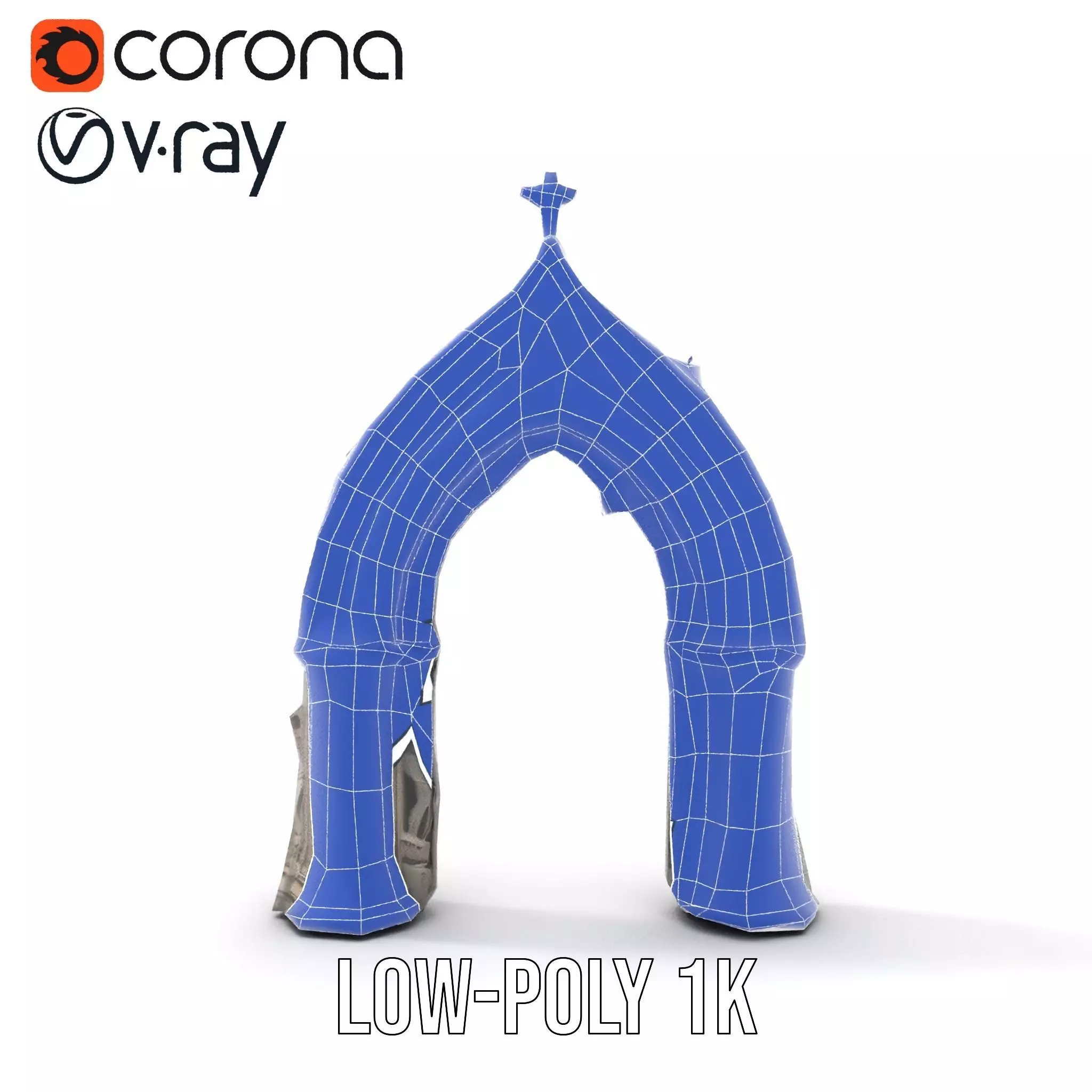 Gothic Stone Archway model pack Low-poly 3D model_19