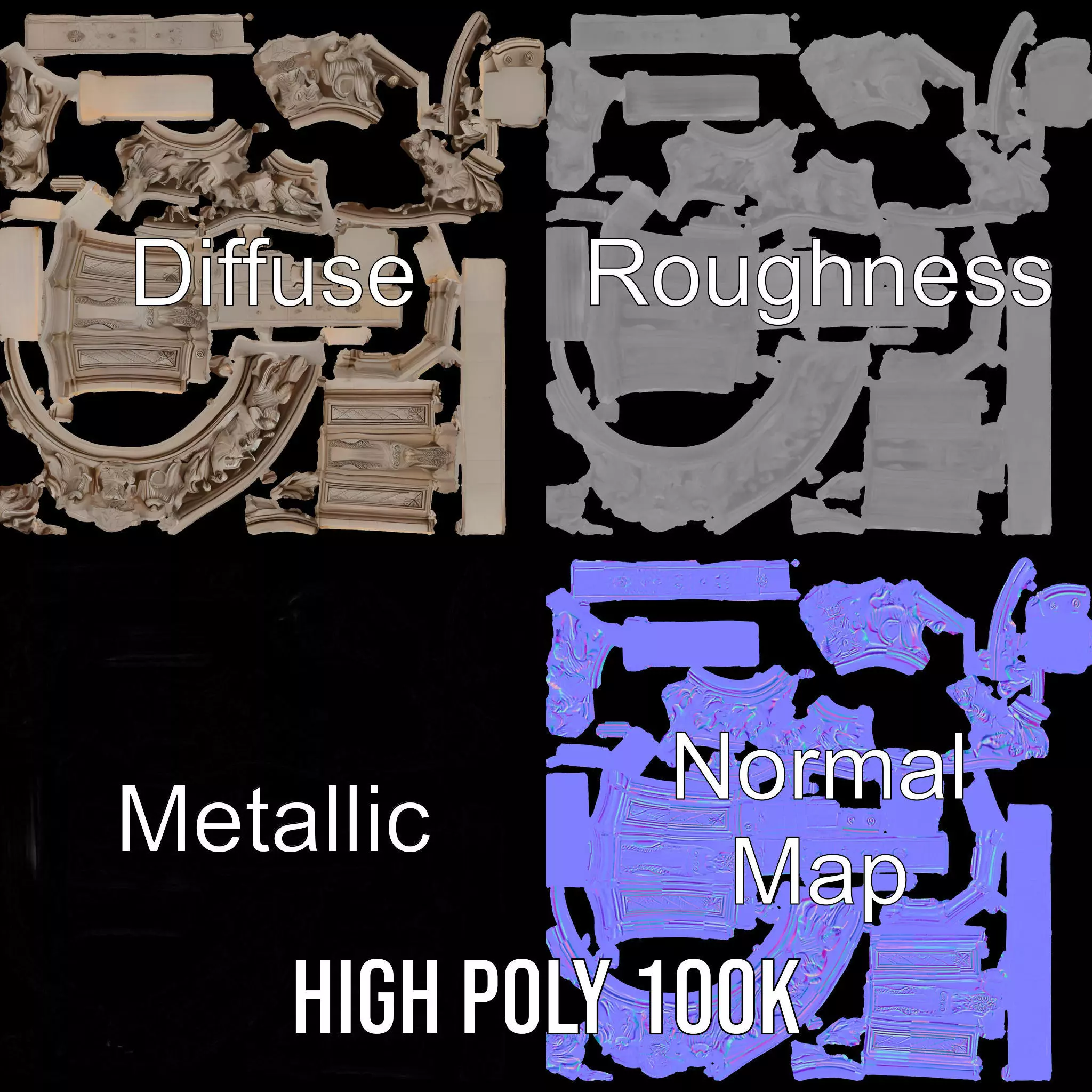 Ornate Classical Arch model pack Low-poly 3D model_3