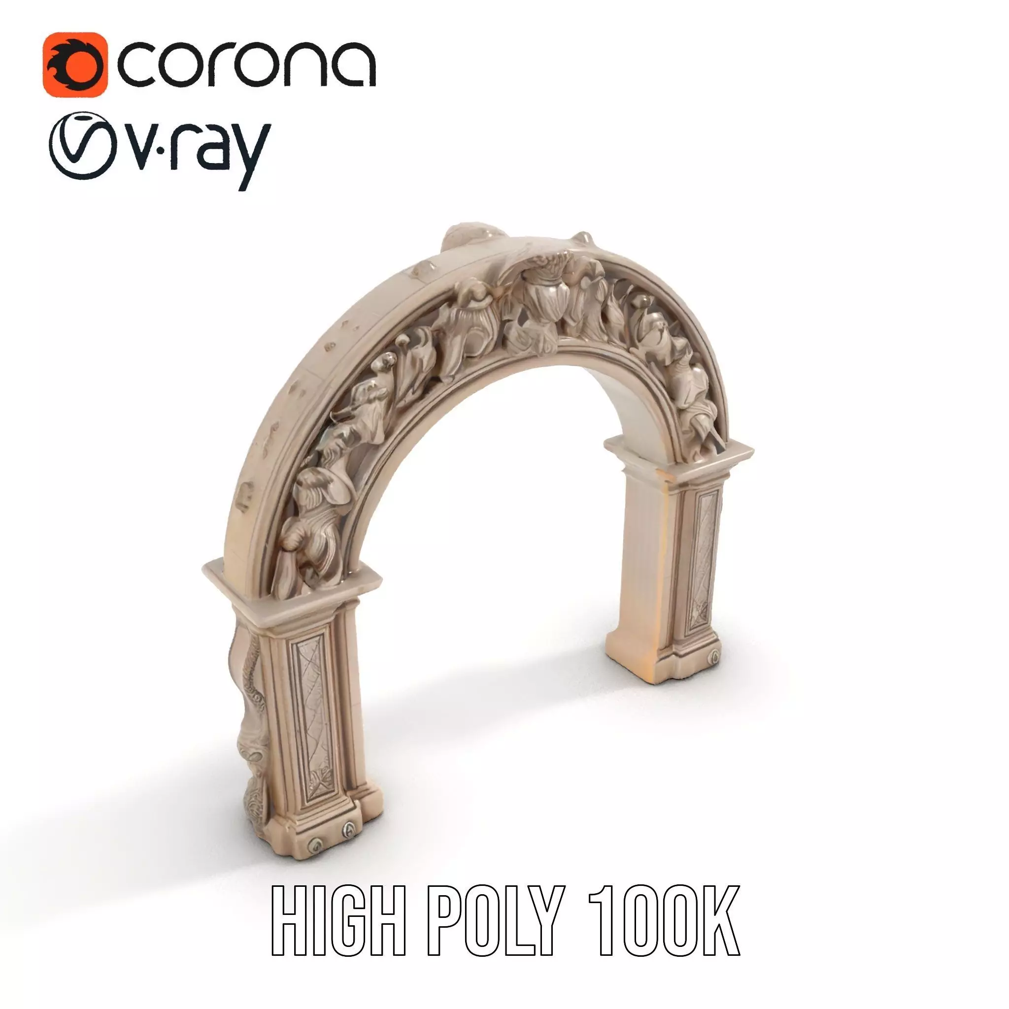Ornate Classical Arch model pack Low-poly 3D model_18
