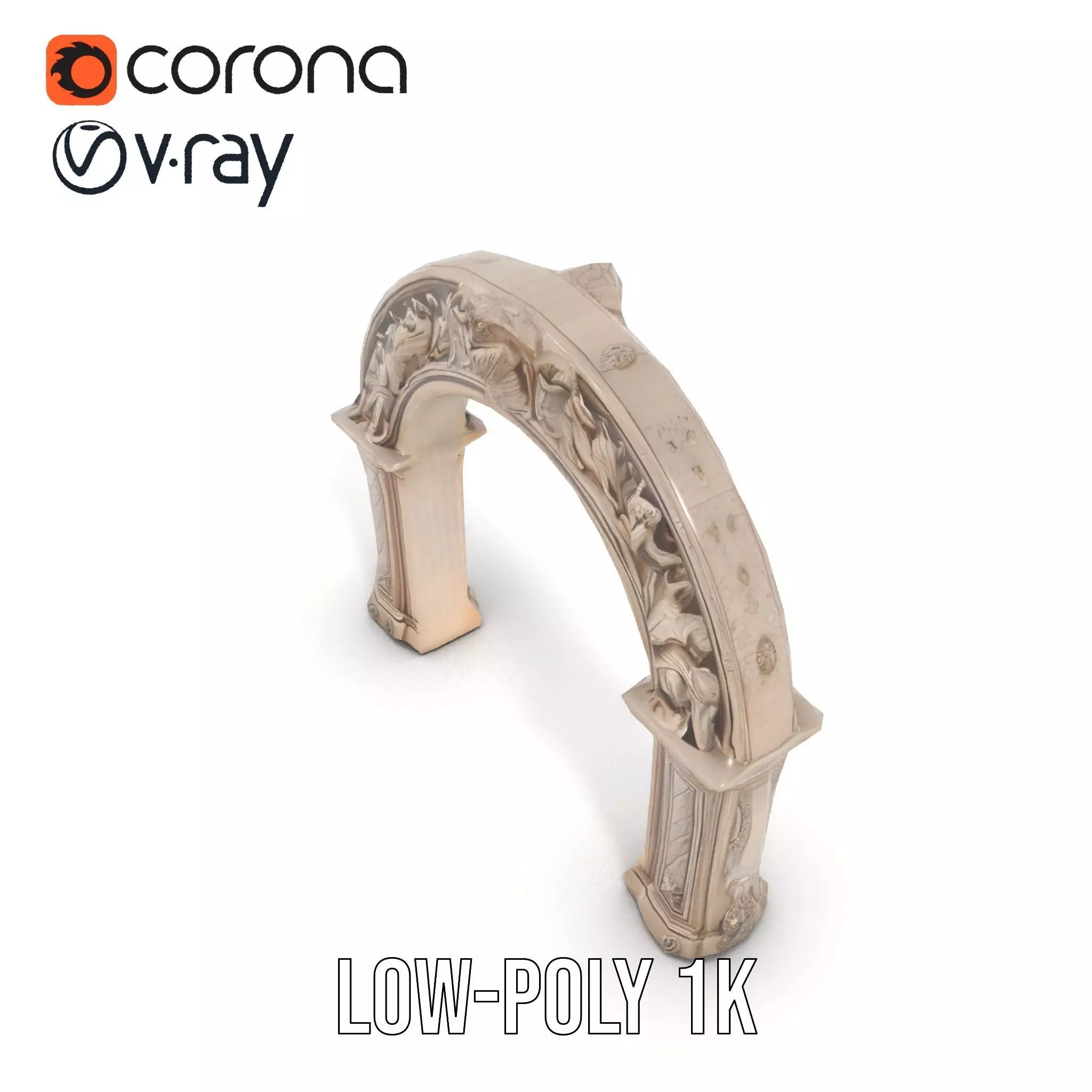 Ornate Classical Arch model pack Low-poly 3D model_12