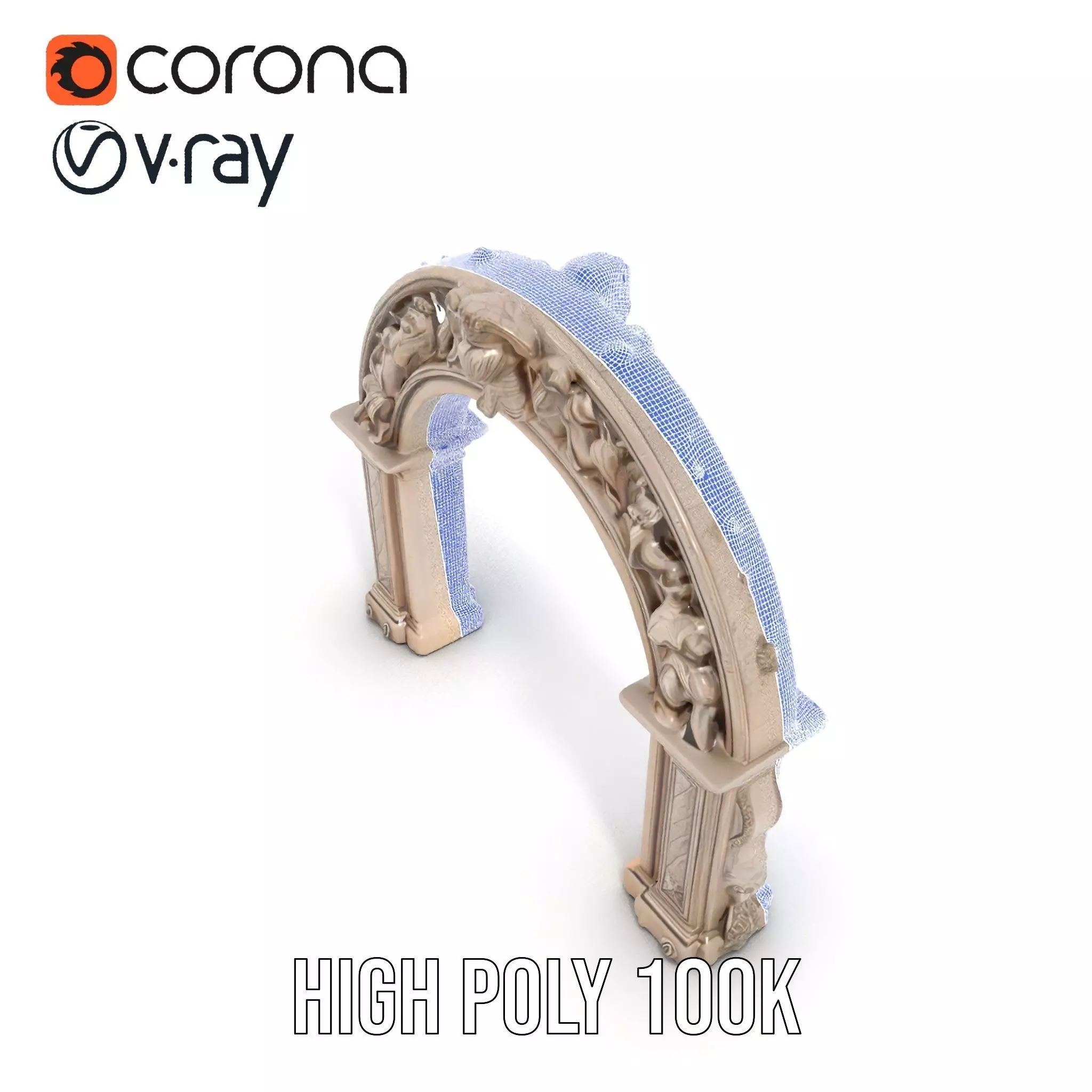 Ornate Classical Arch model pack Low-poly 3D model_33