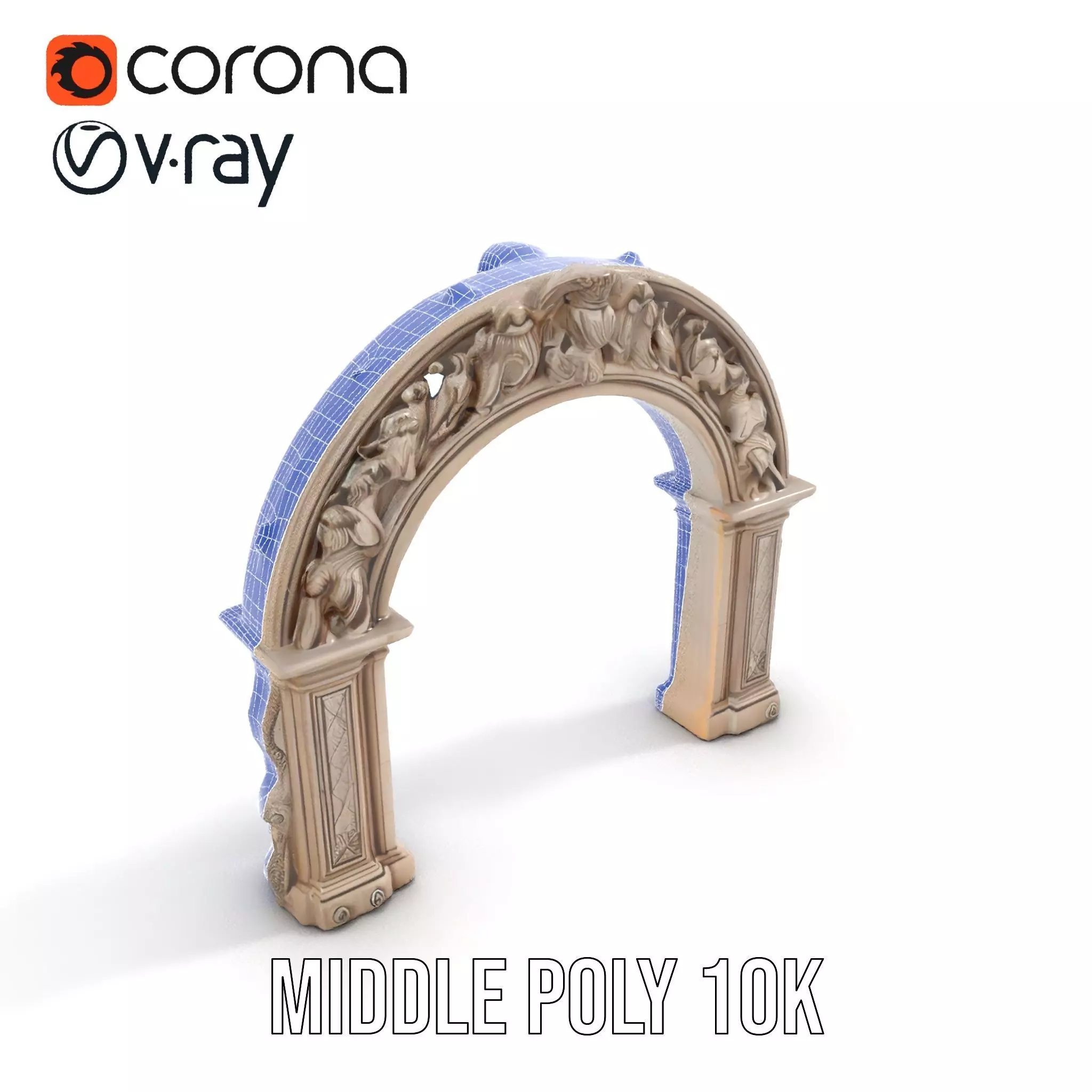 Ornate Classical Arch model pack Low-poly 3D model_22