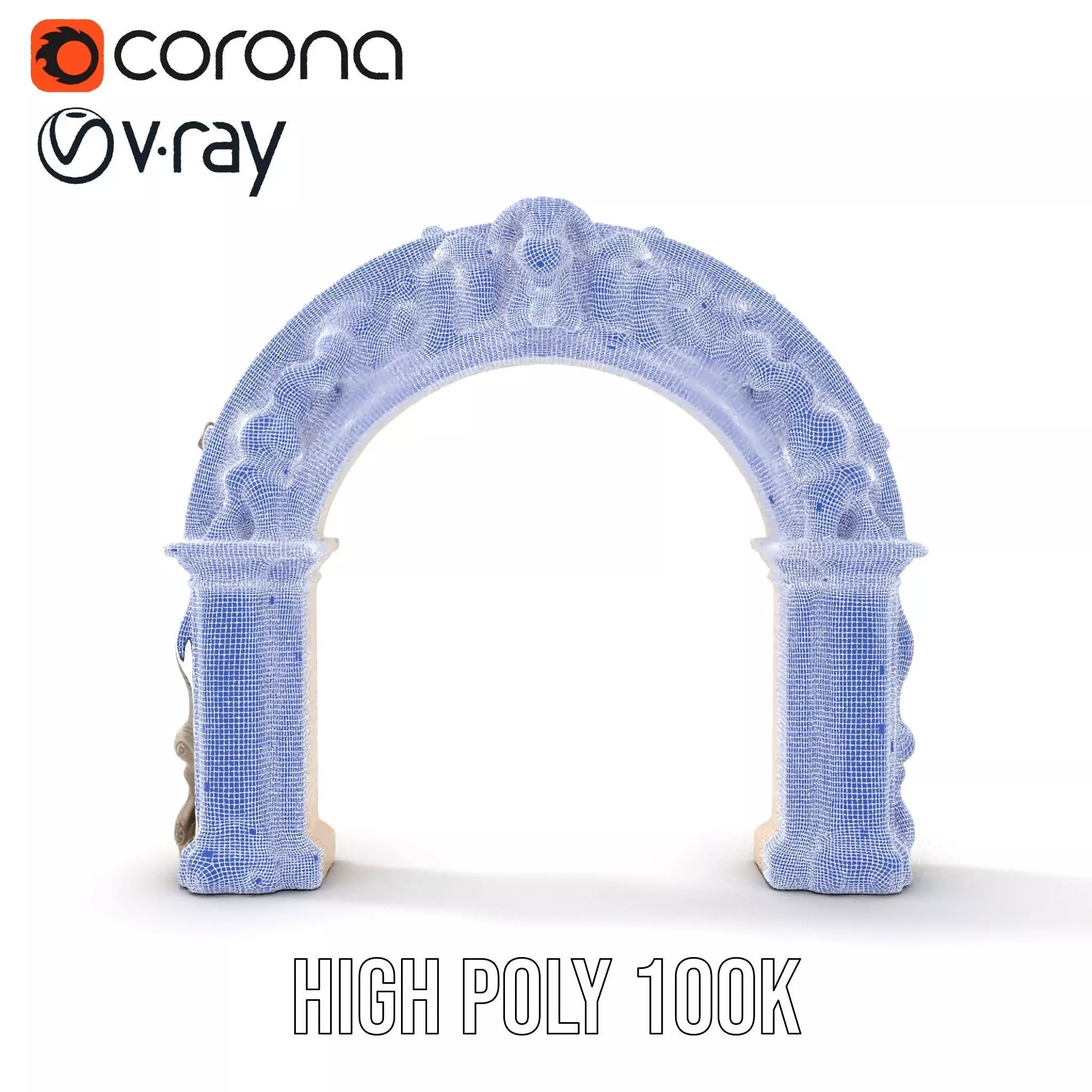 Ornate Classical Arch model pack Low-poly 3D model_31