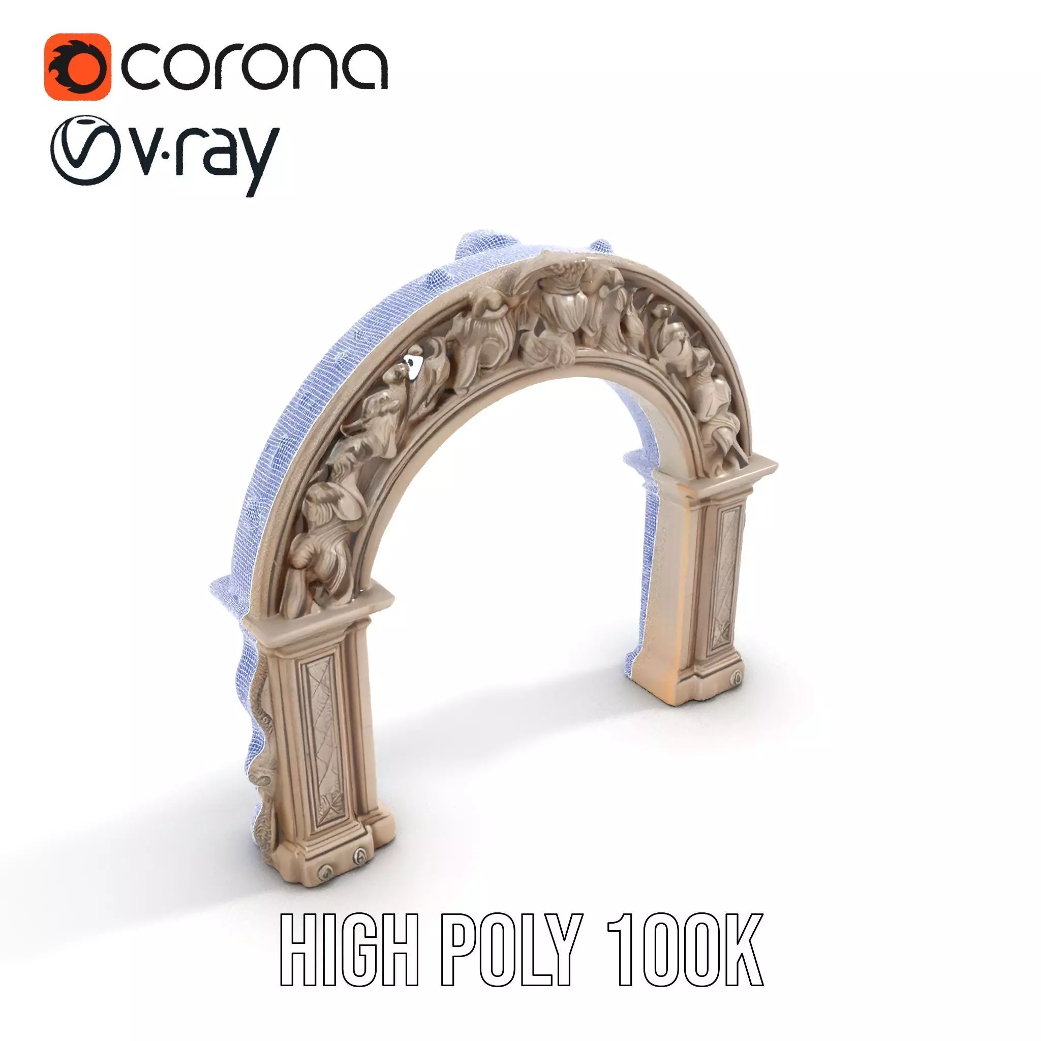 Ornate Classical Arch model pack Low-poly 3D model_34