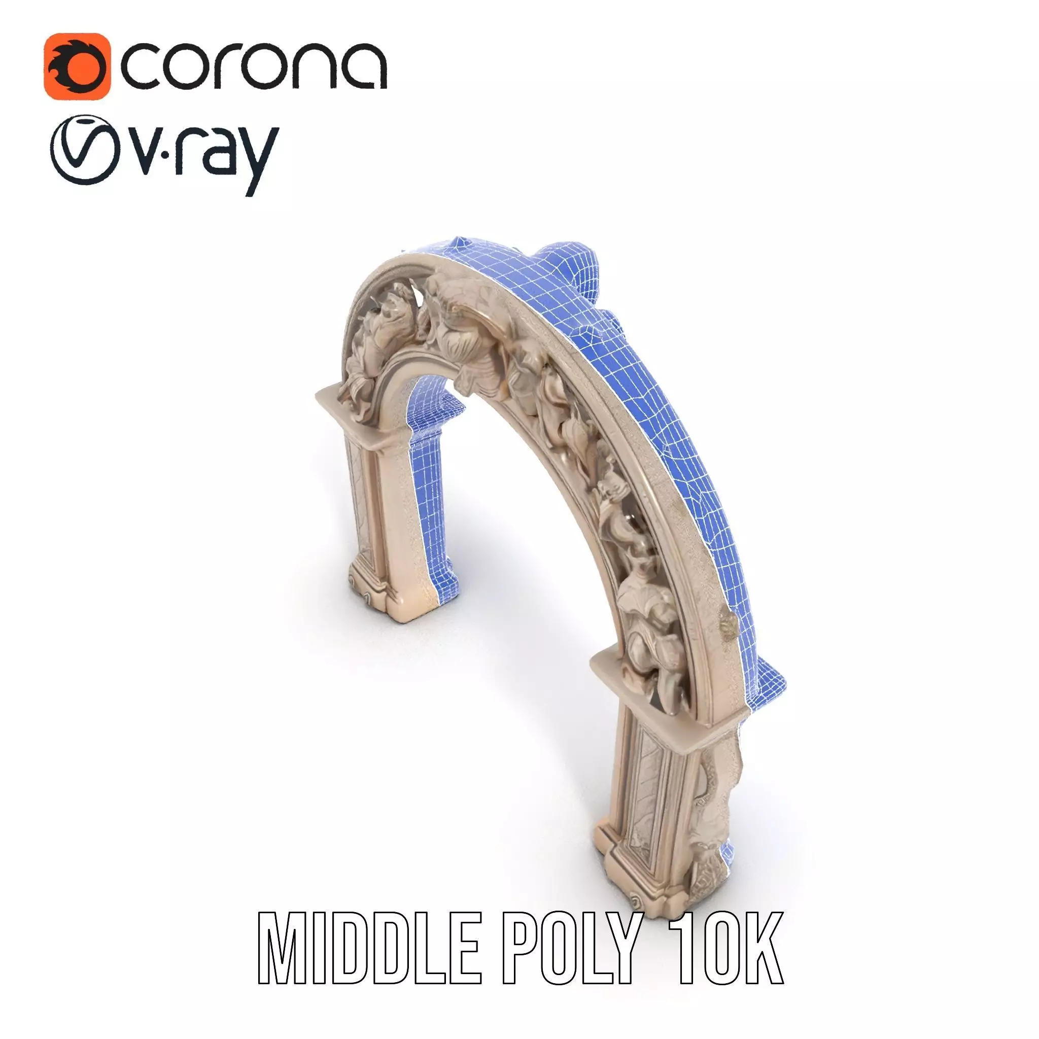 Ornate Classical Arch model pack Low-poly 3D model_16