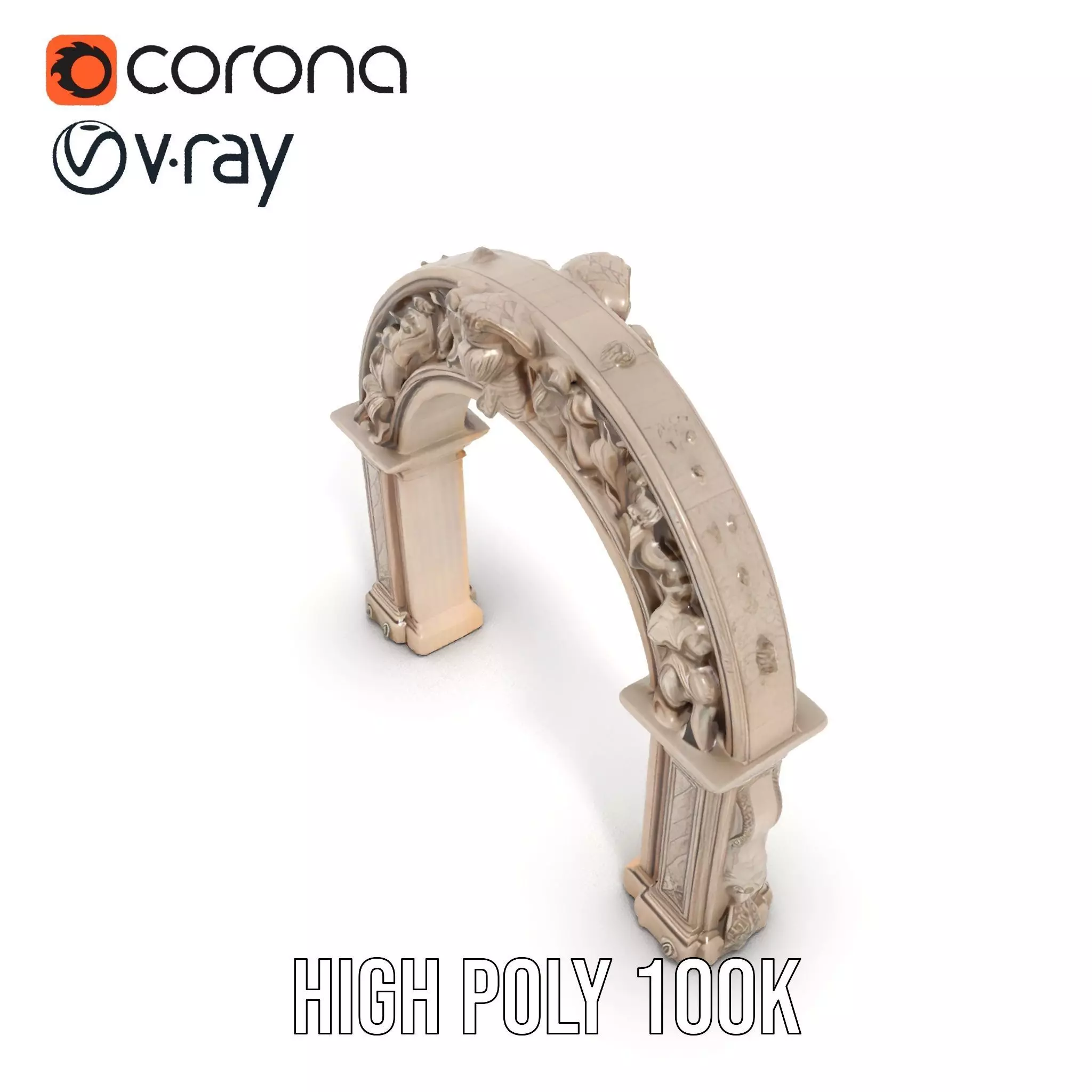 Ornate Classical Arch model pack Low-poly 3D model_15