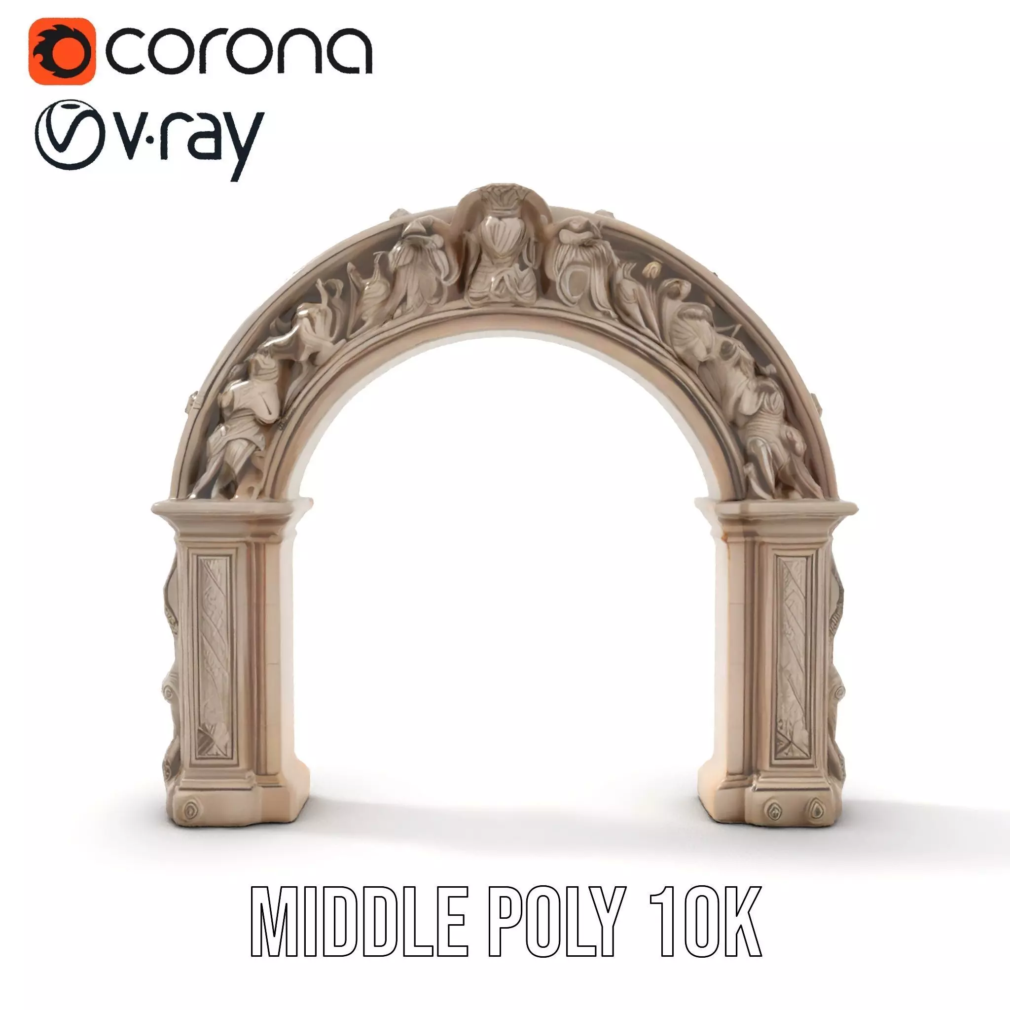 Ornate Classical Arch model pack Low-poly 3D model_24
