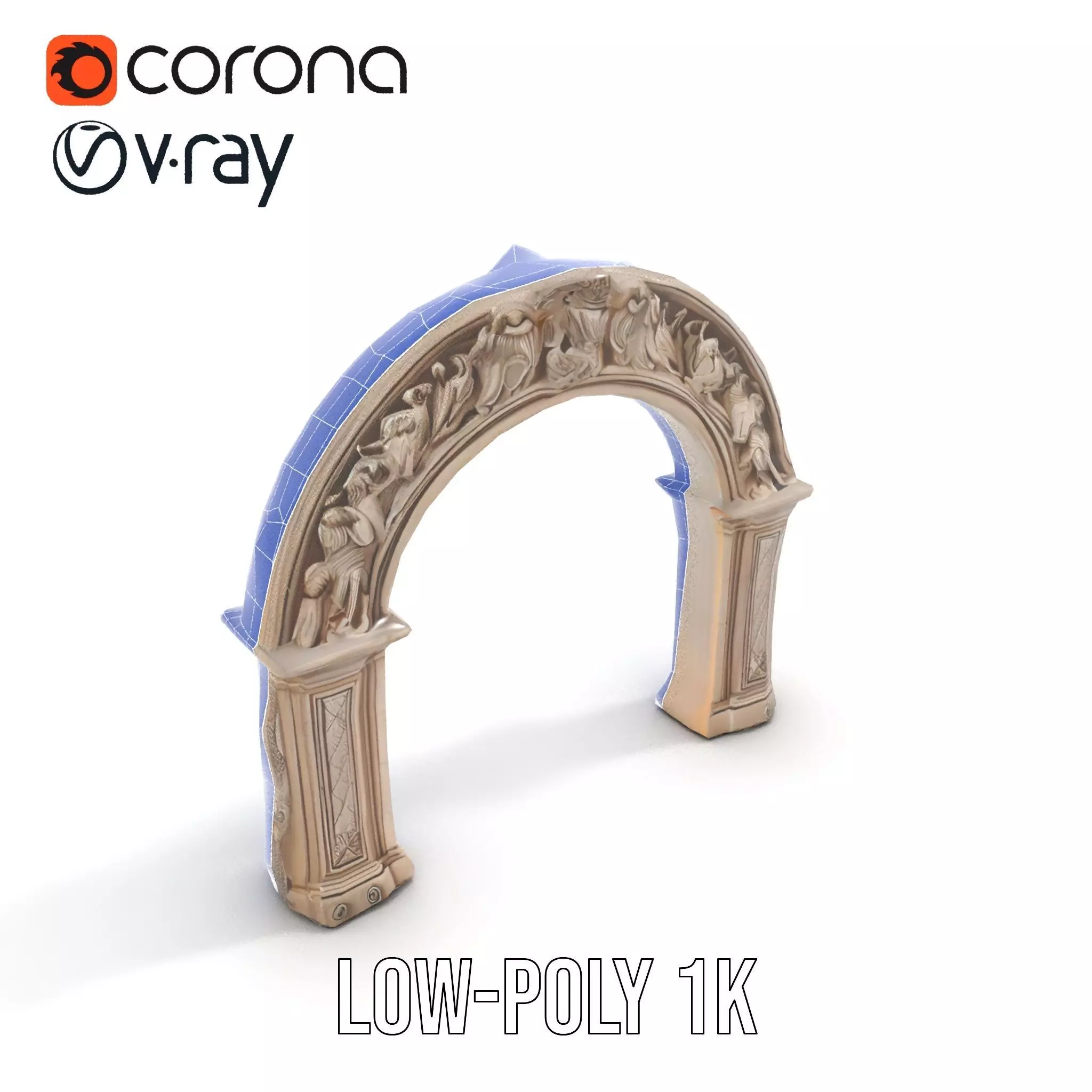 Ornate Classical Arch model pack Low-poly 3D model_23