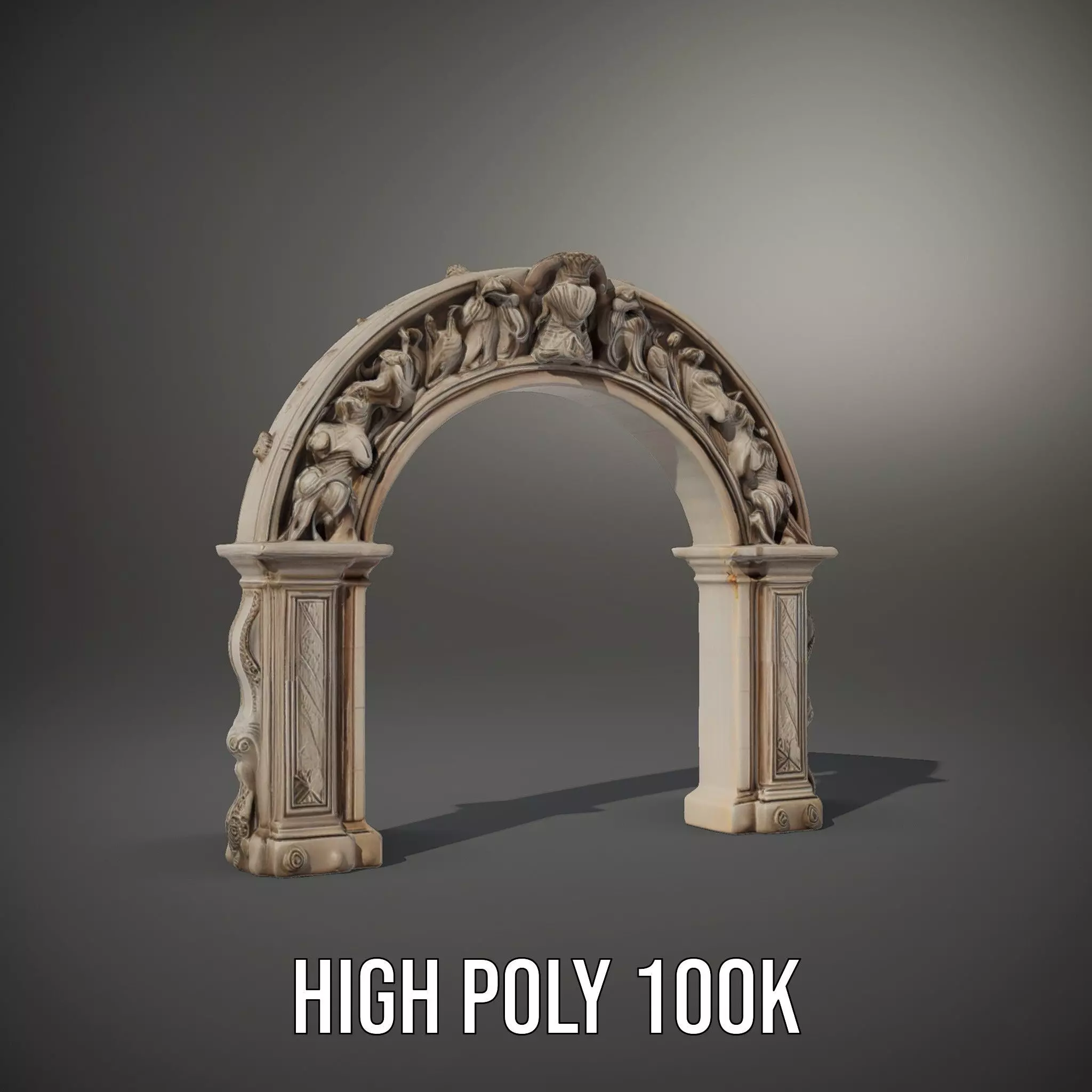 Ornate Classical Arch model pack Low-poly 3D model_10