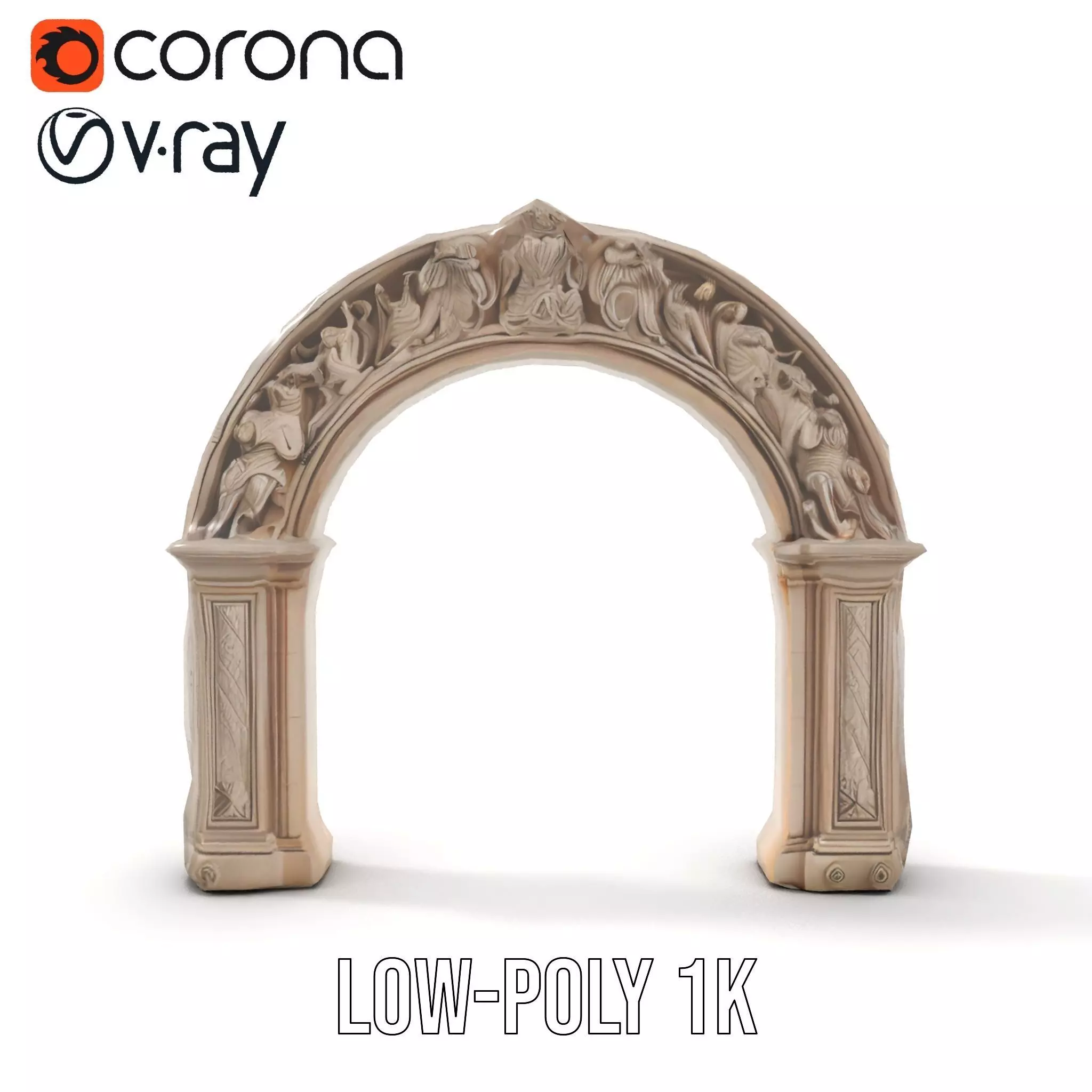 Ornate Classical Arch model pack Low-poly 3D model_9