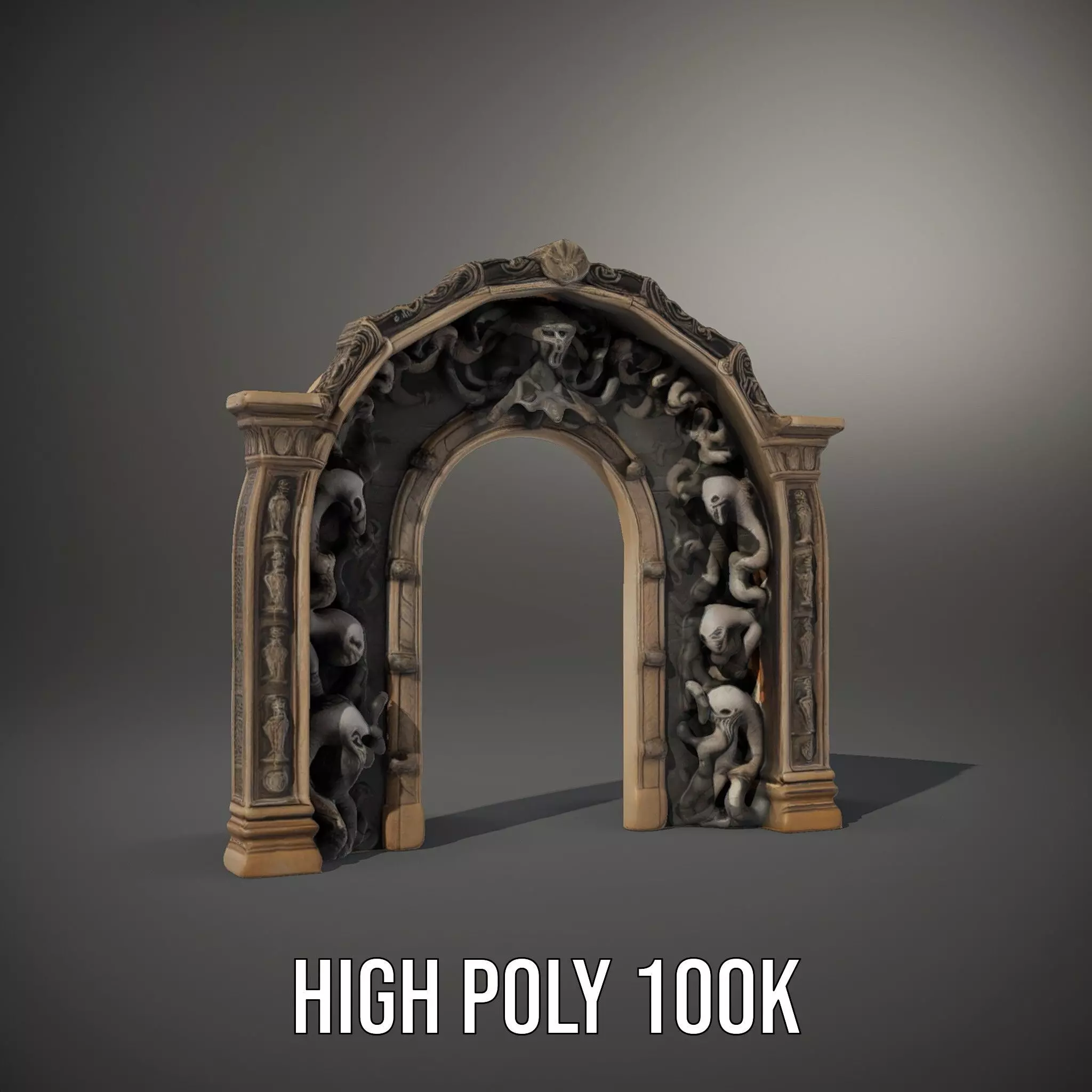 Gothic Skull Archway model pack Low-poly 3D model_17