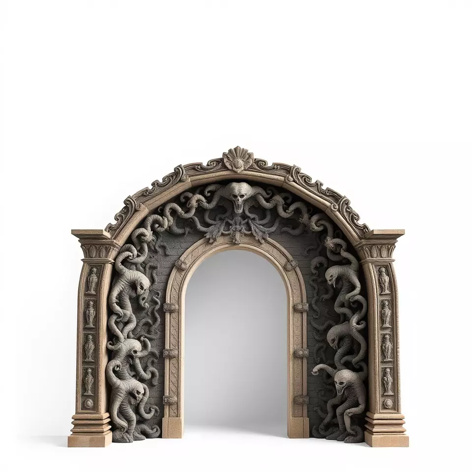 Gothic Skull Archway model pack Low-poly 3D model_2