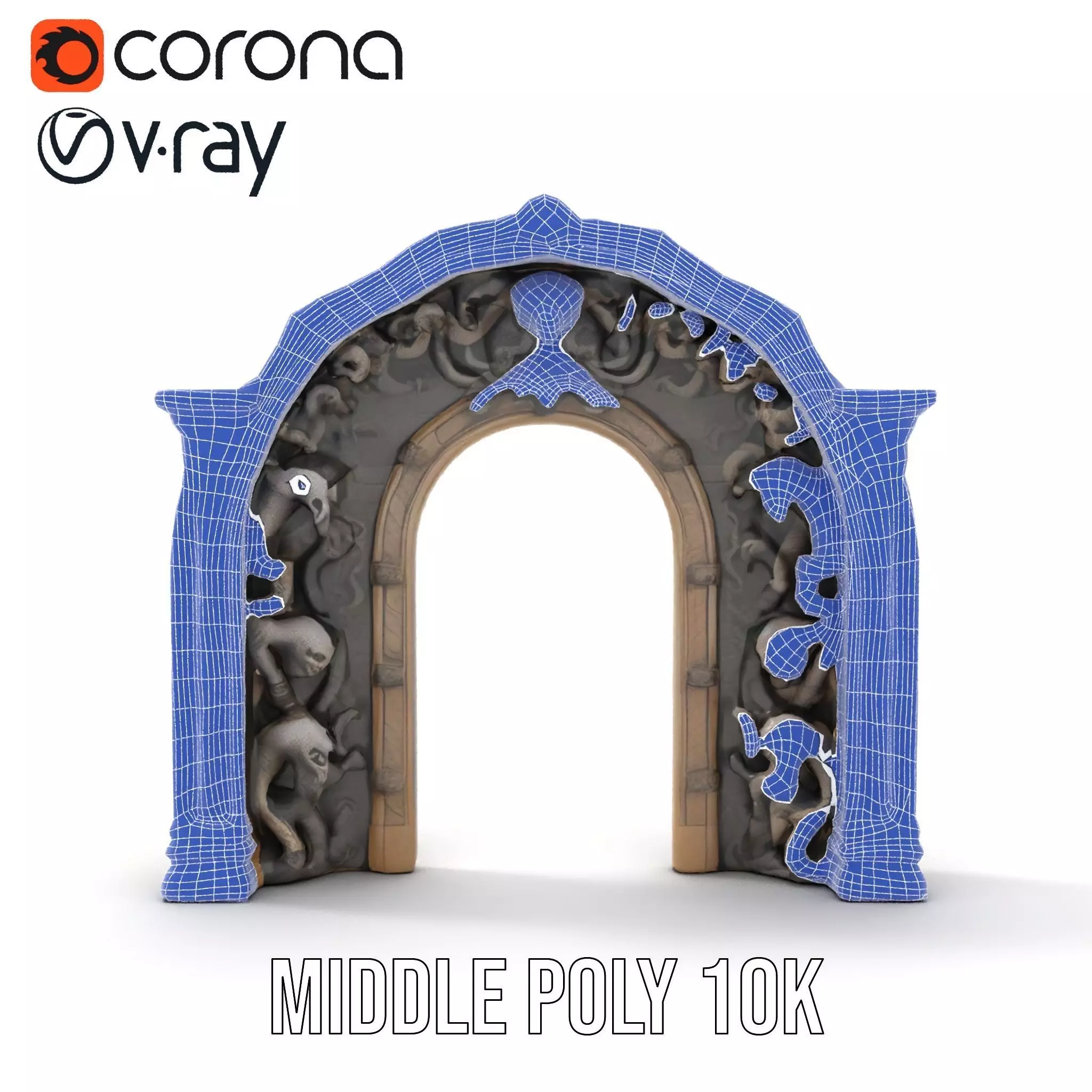 Gothic Skull Archway model pack Low-poly 3D model_21